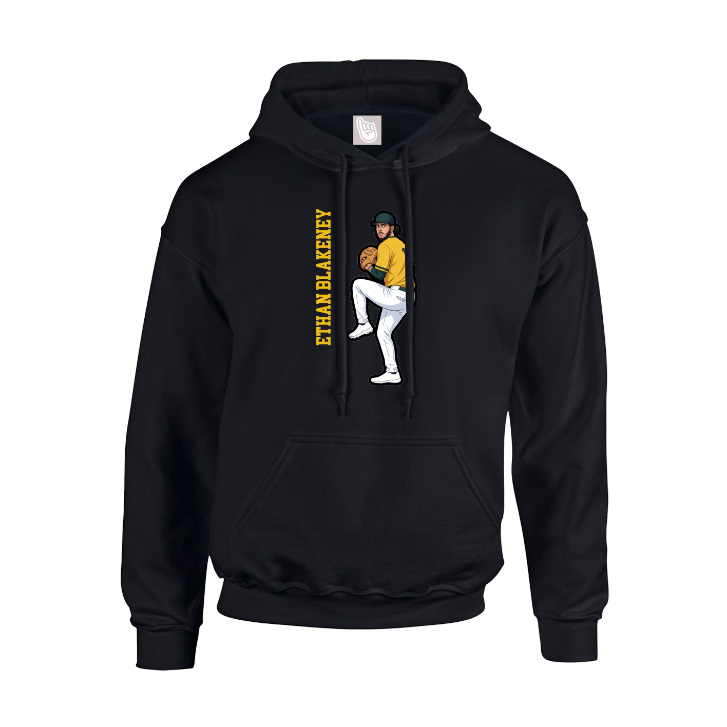 Youth Hoodie — Name Vertical in Black