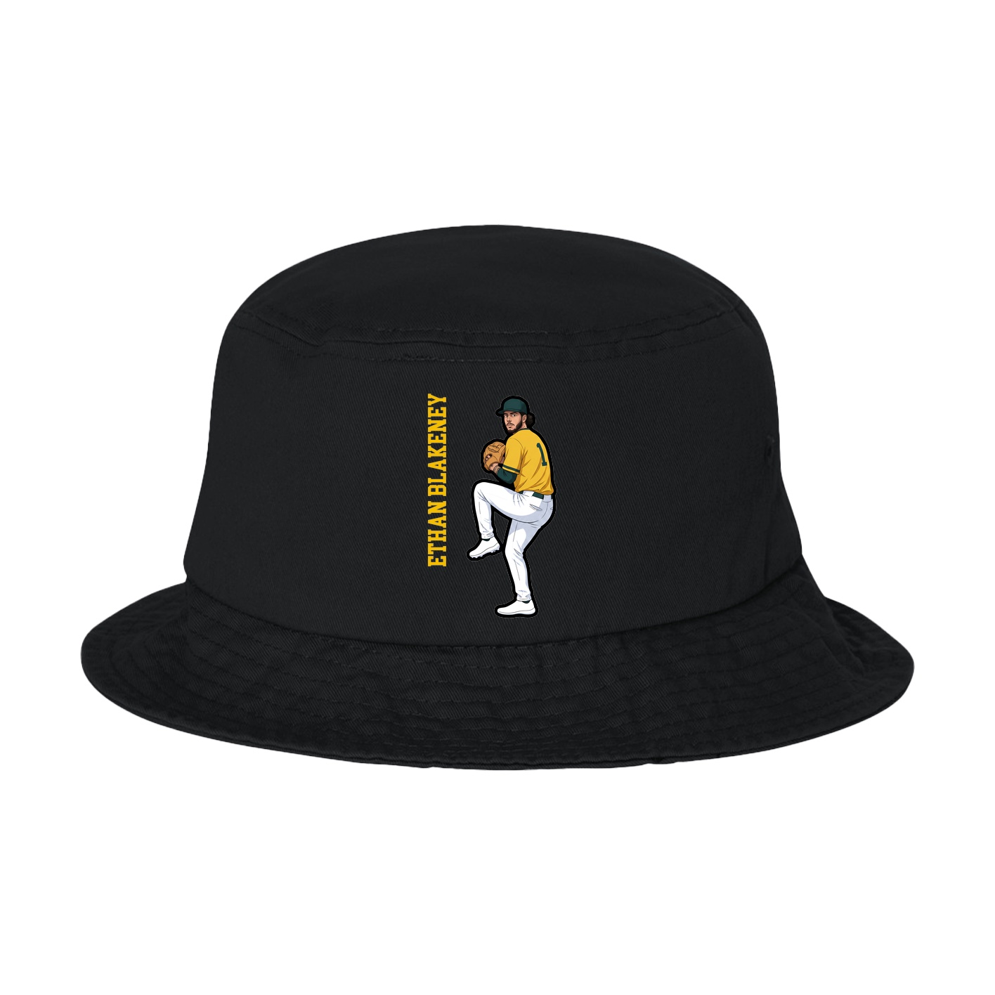 Bucket Cap — Name Vertical in Black