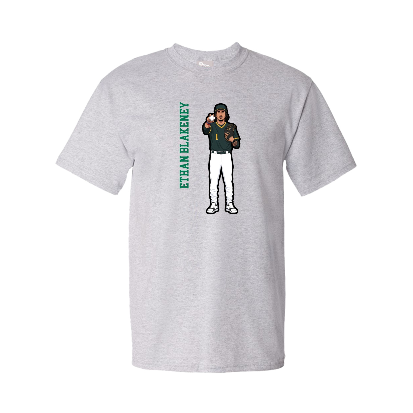 Tee — Name Vertical in Grey
