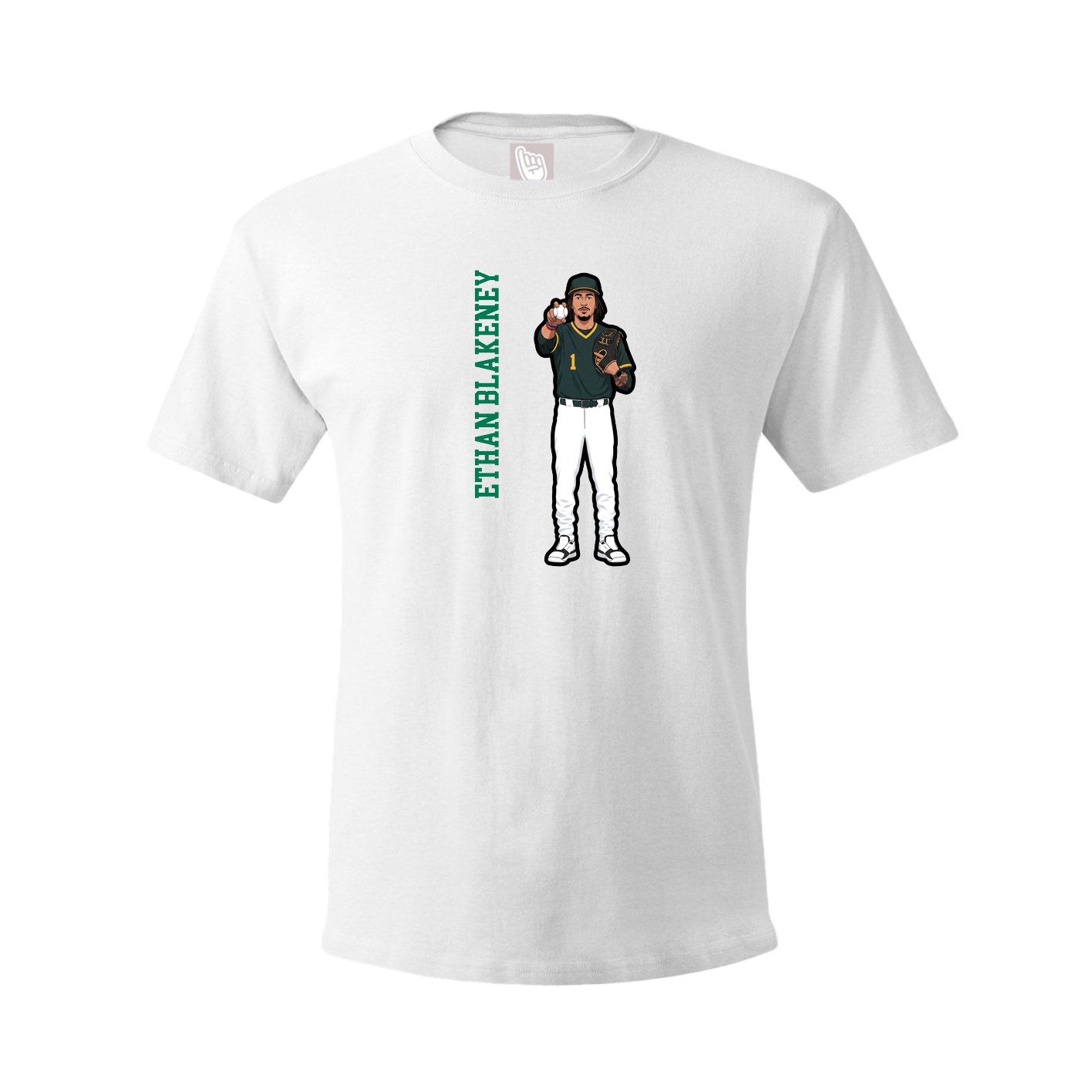 Youth Tee — Name Vertical in White