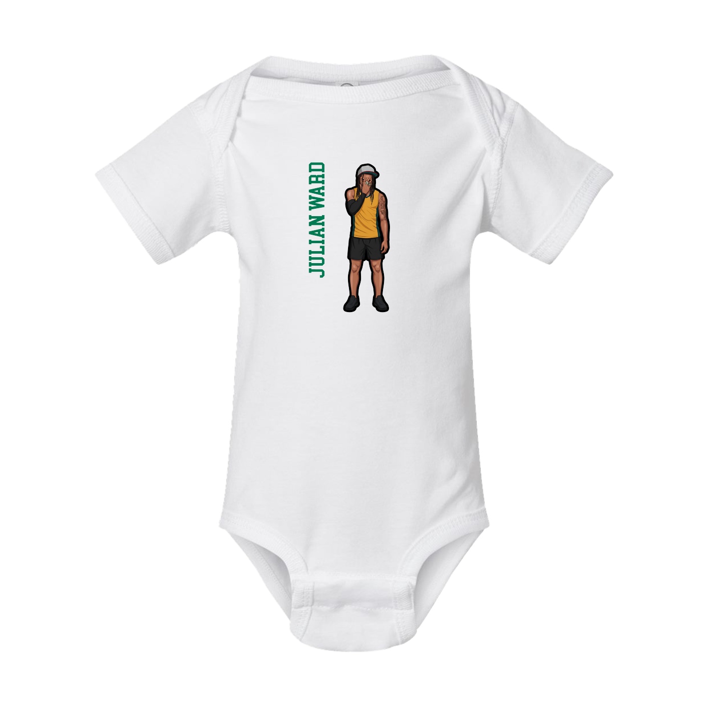 Baby Onesie — Name Vertical in White