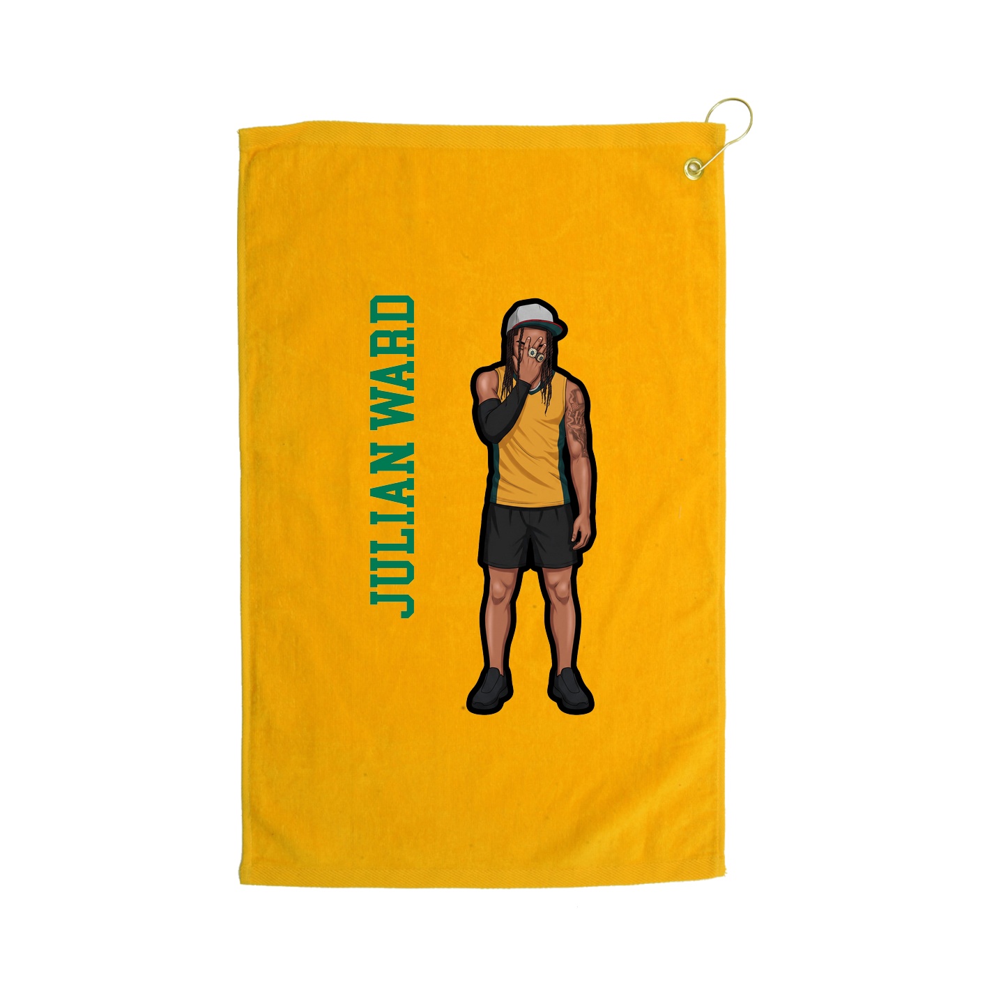 Golf Towel — Name Vertical in Gold