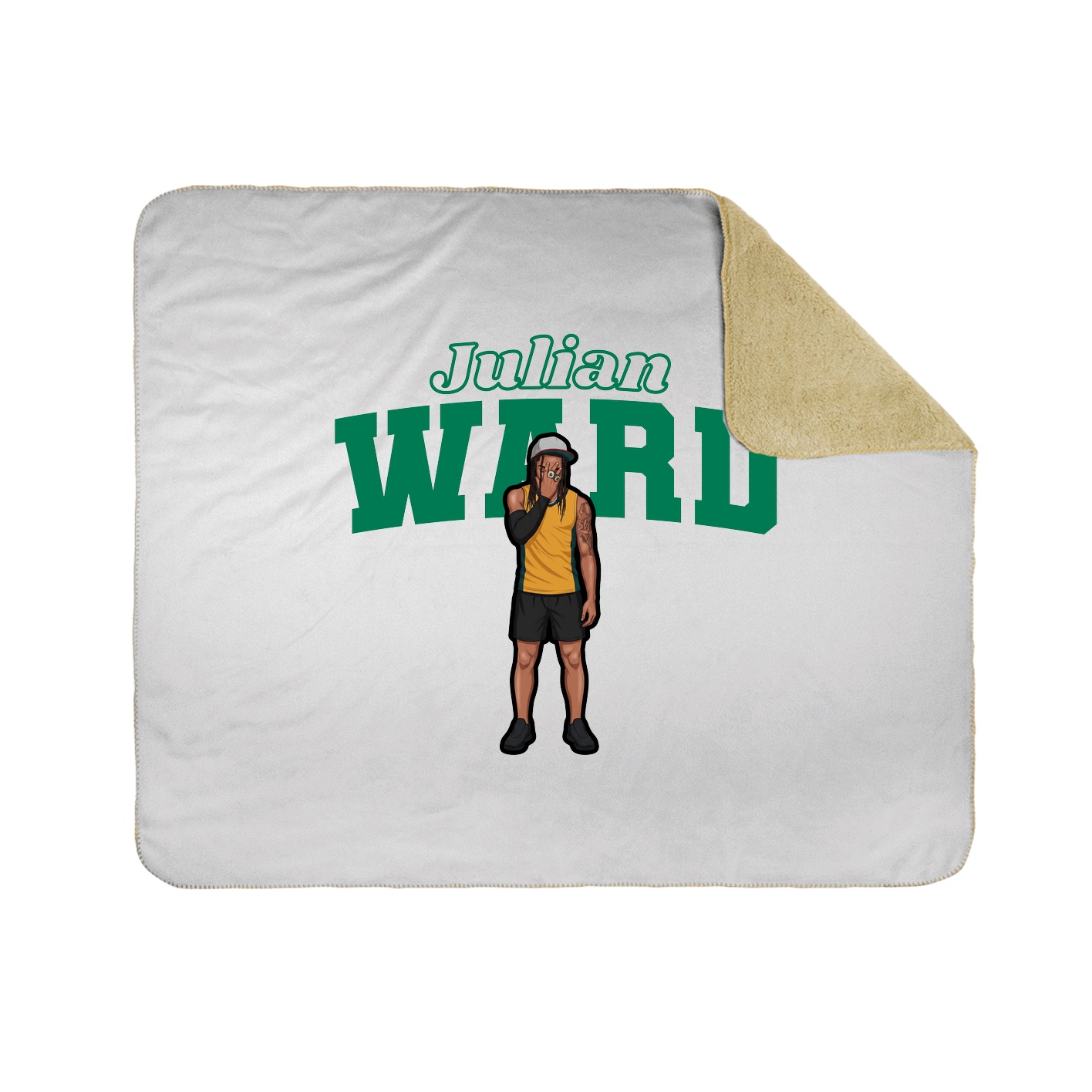 Throw Blanket — Name Arch in White