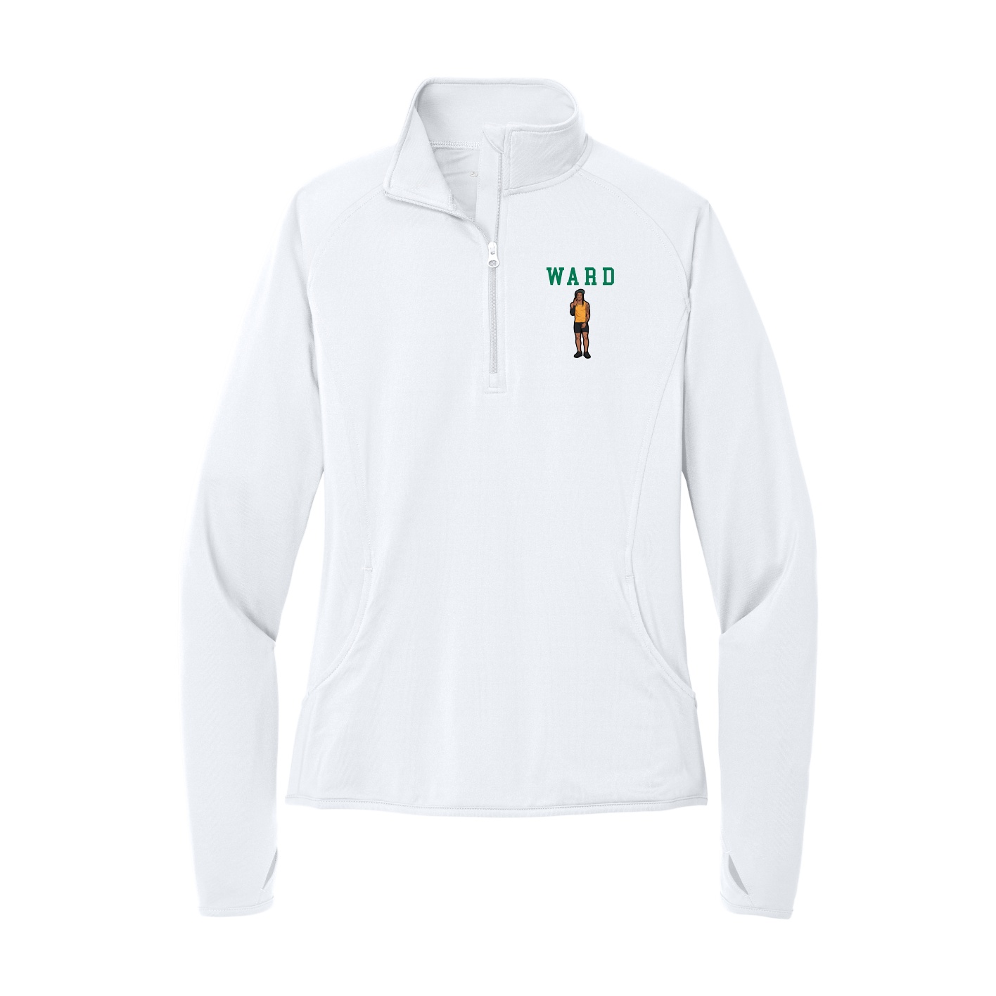 Women's Q-Zip Pullover — Shirsey in White