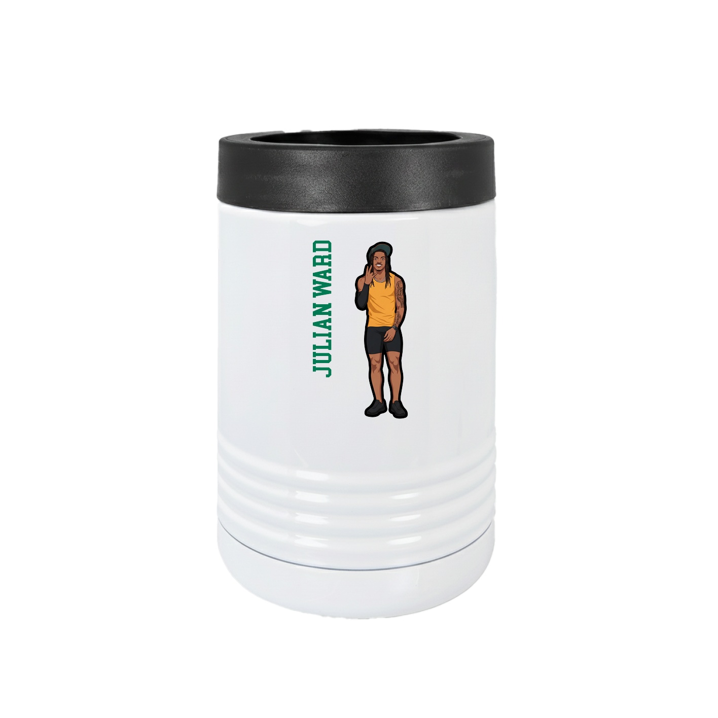 Beverage Holder — Name Vertical in White