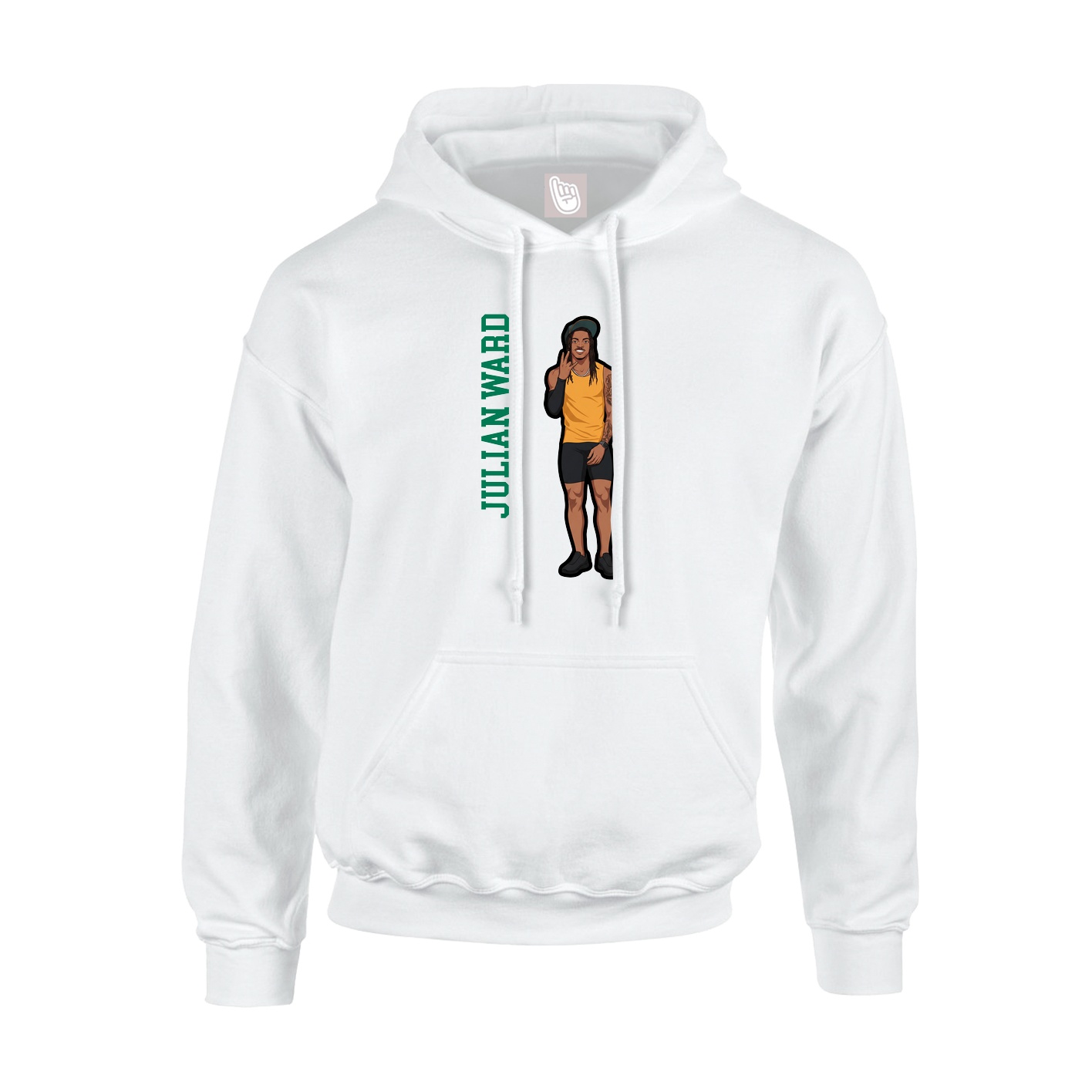 Hoodie — Name Vertical in White