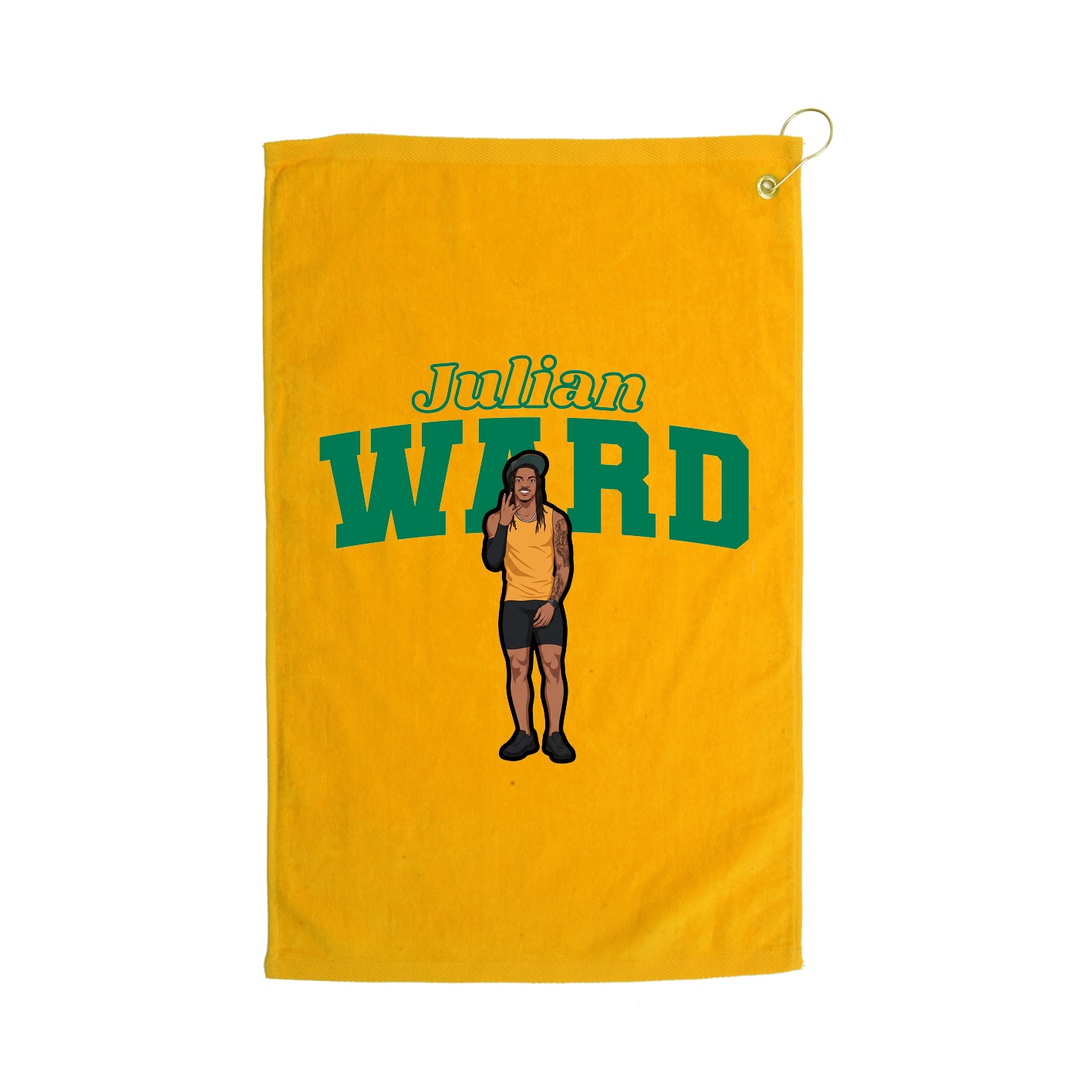 Golf Towel — Name Arch in Gold