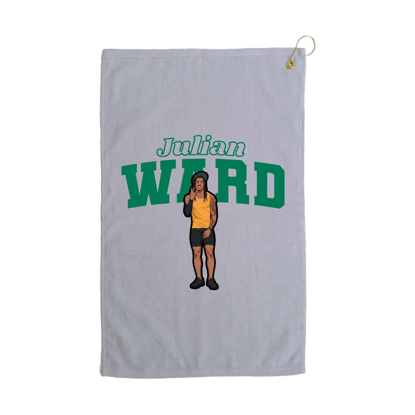 Golf Towel — Name Arch in Grey