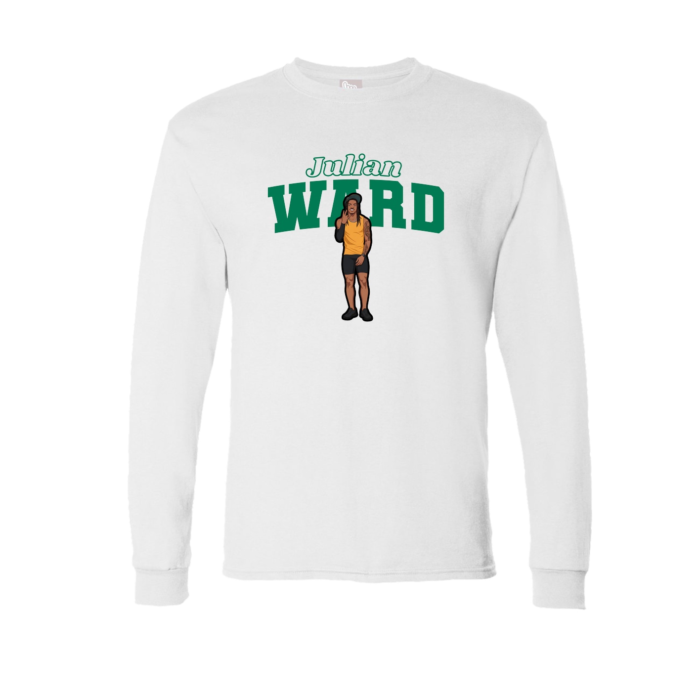 Long Sleeve Tee — Name Arch in White