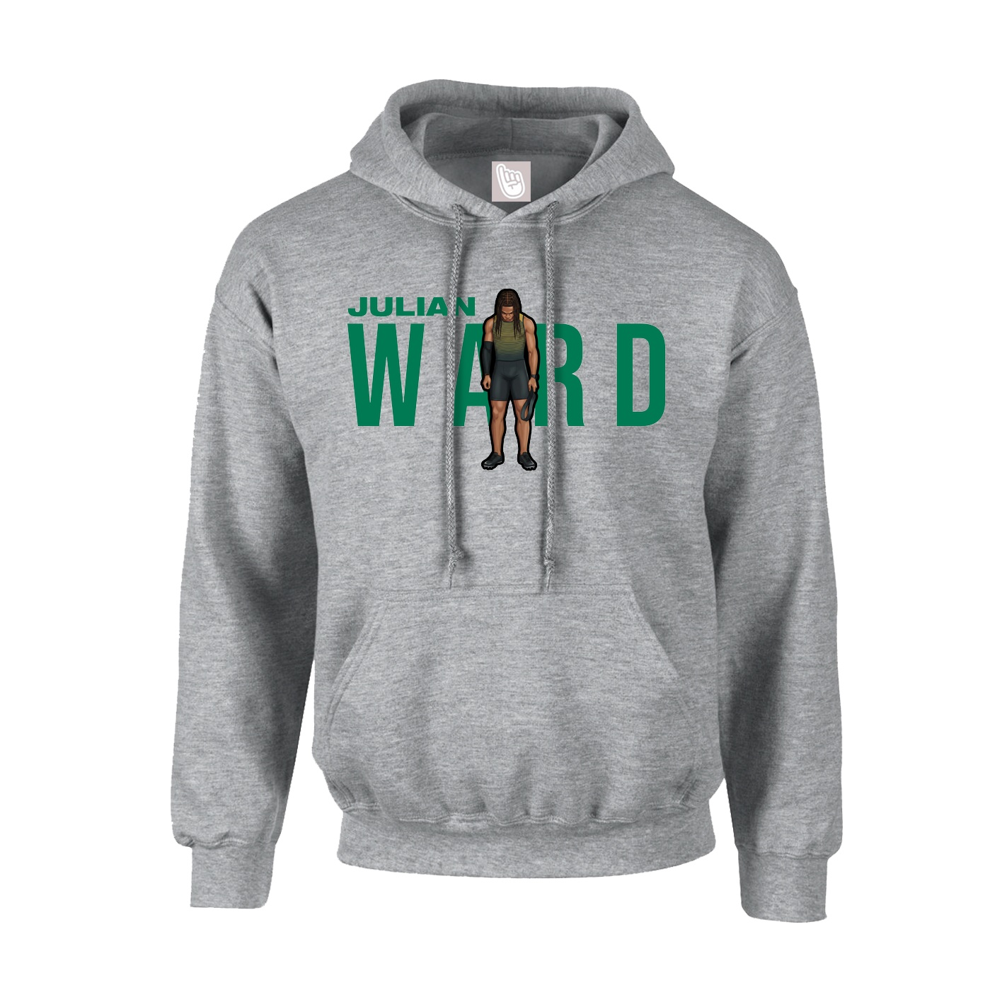 Hoodie — Player Name in Grey