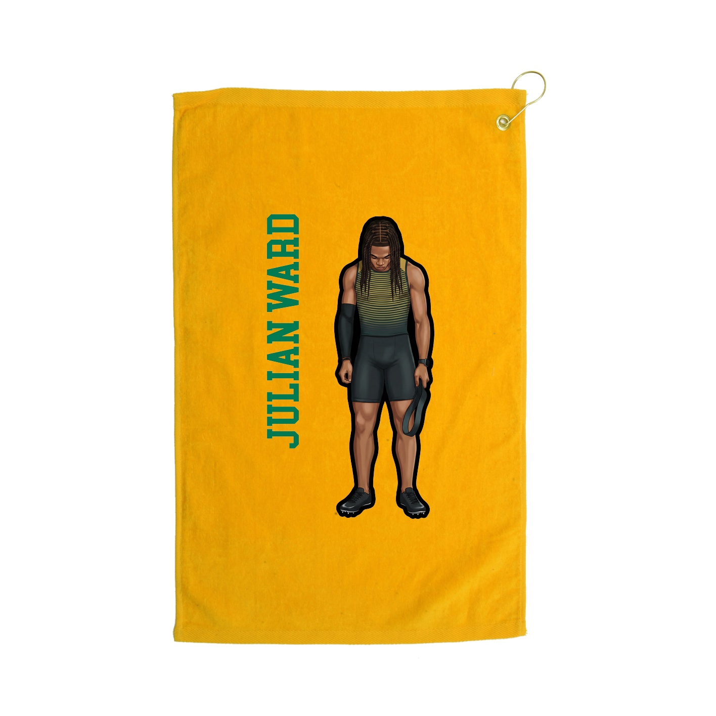 Golf Towel — Name Vertical in Gold