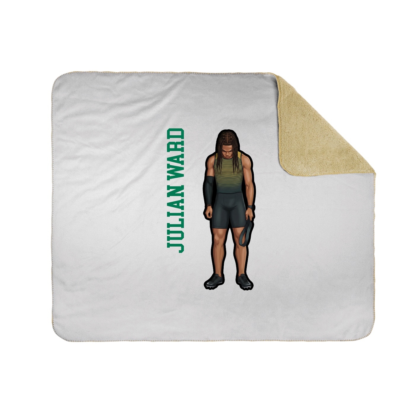 Throw Blanket — Name Vertical in White