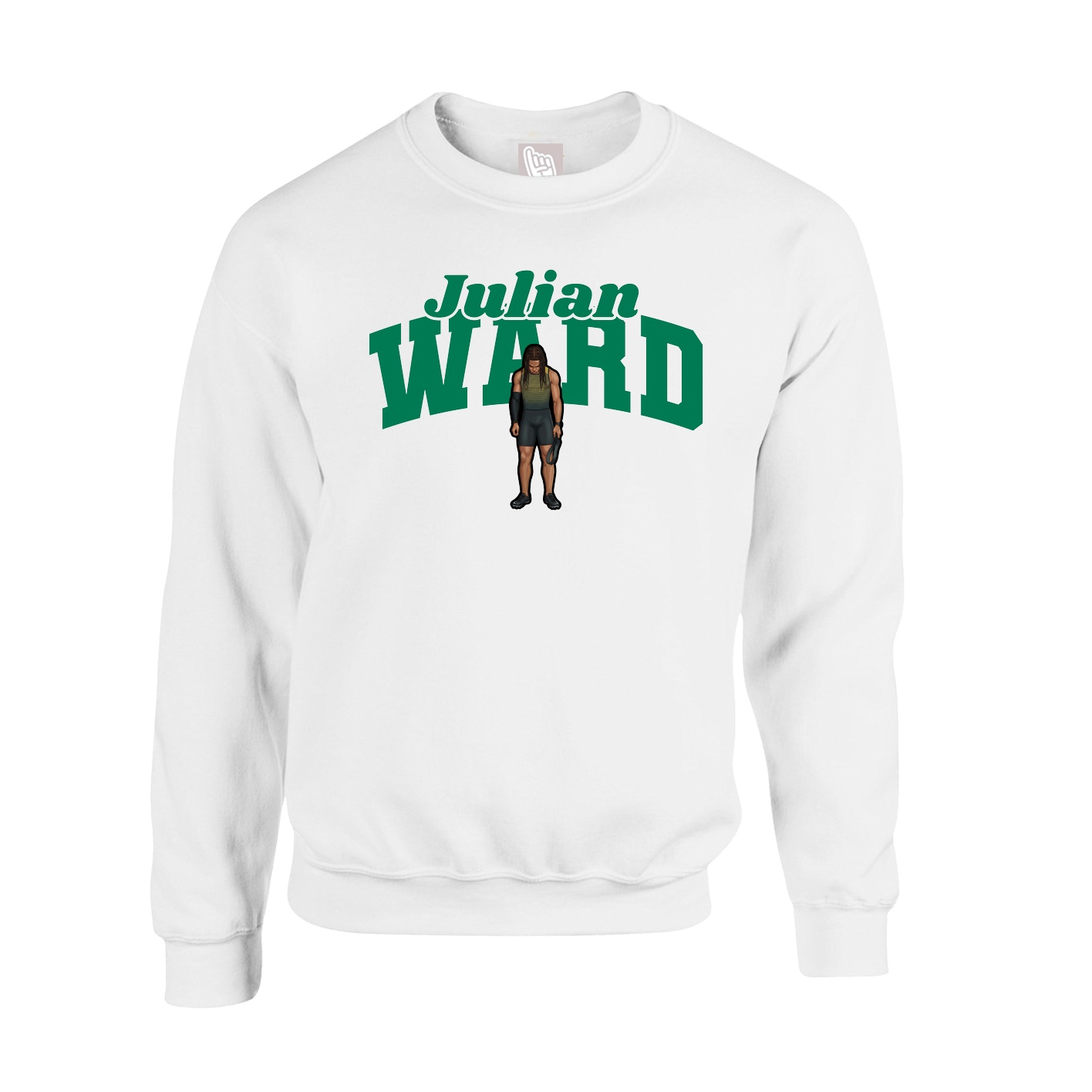 Fleece Crew — Signature Arch in White