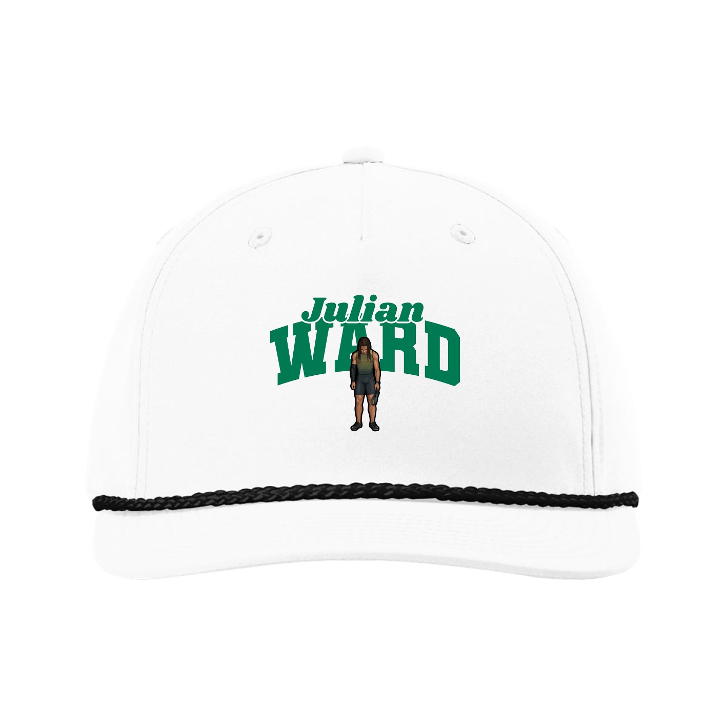 Five-Panel Classic Rope Cap — Signature Arch in White
