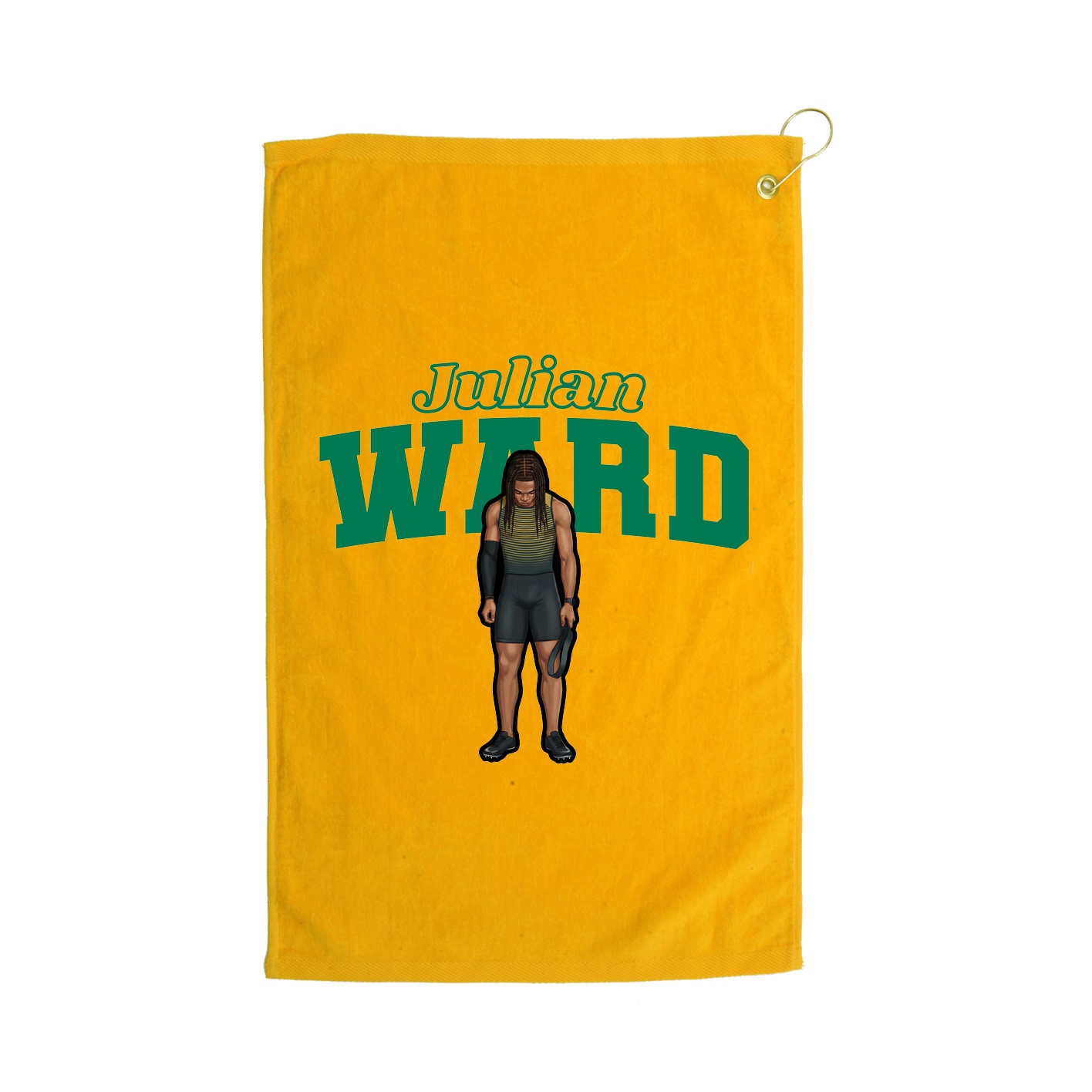 Golf Towel — Name Arch in Gold