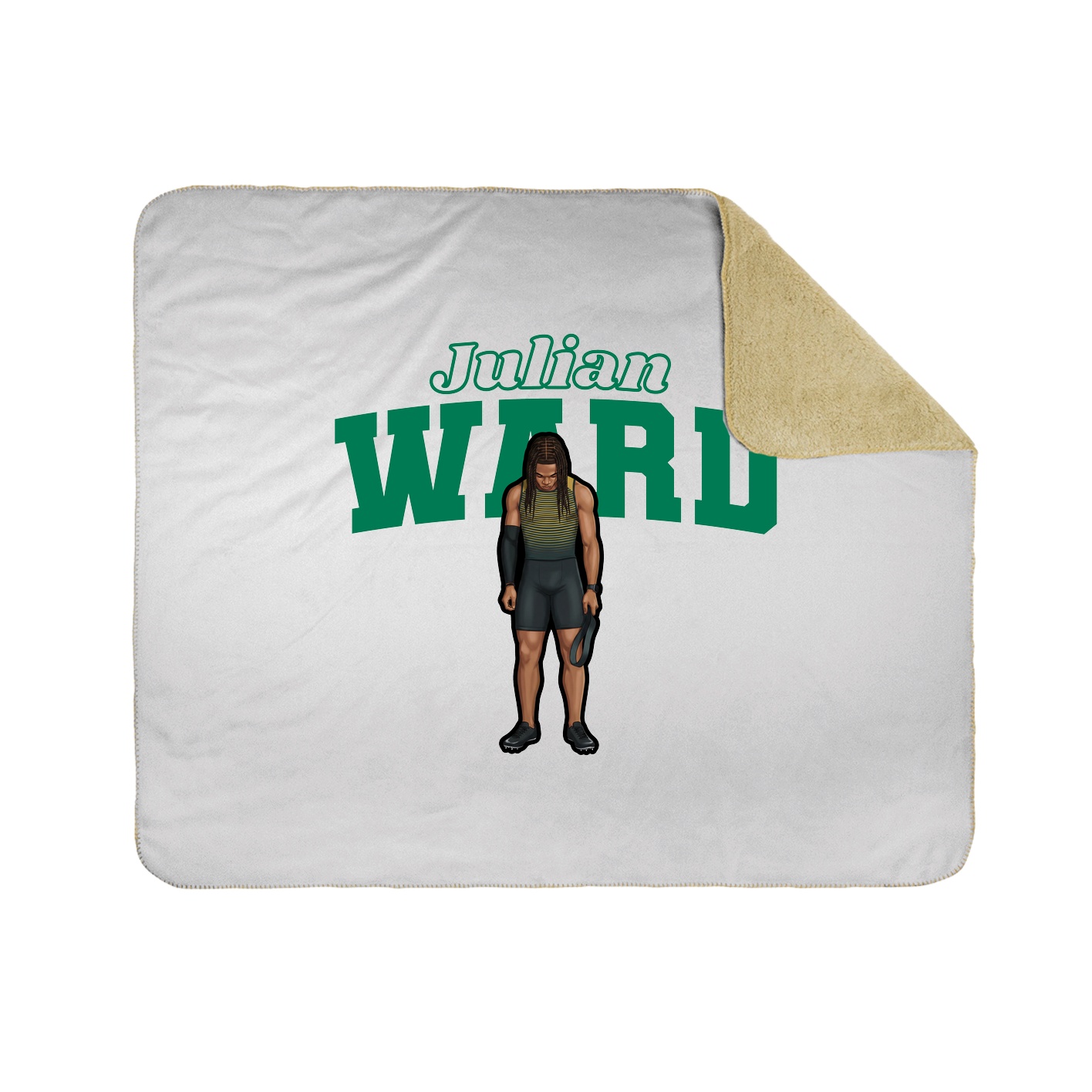 Throw Blanket — Name Arch in White