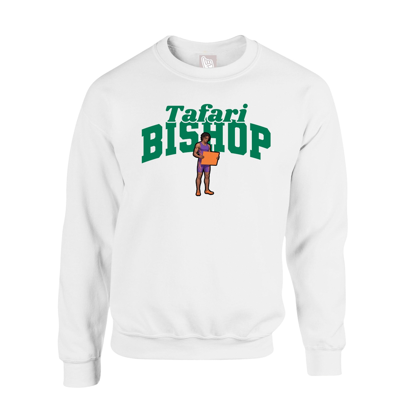 Fleece Crew — Signature Arch in White