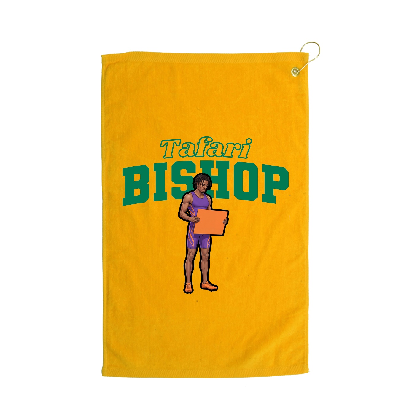 Golf Towel — Name Arch in Gold
