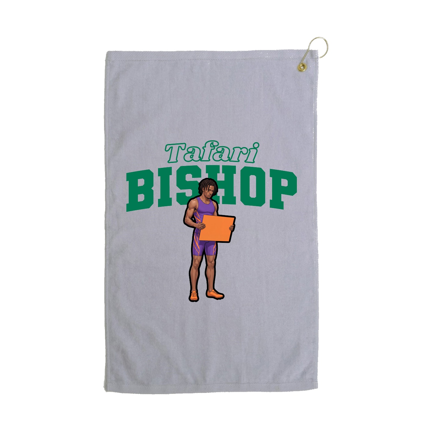 Golf Towel — Name Arch in Grey