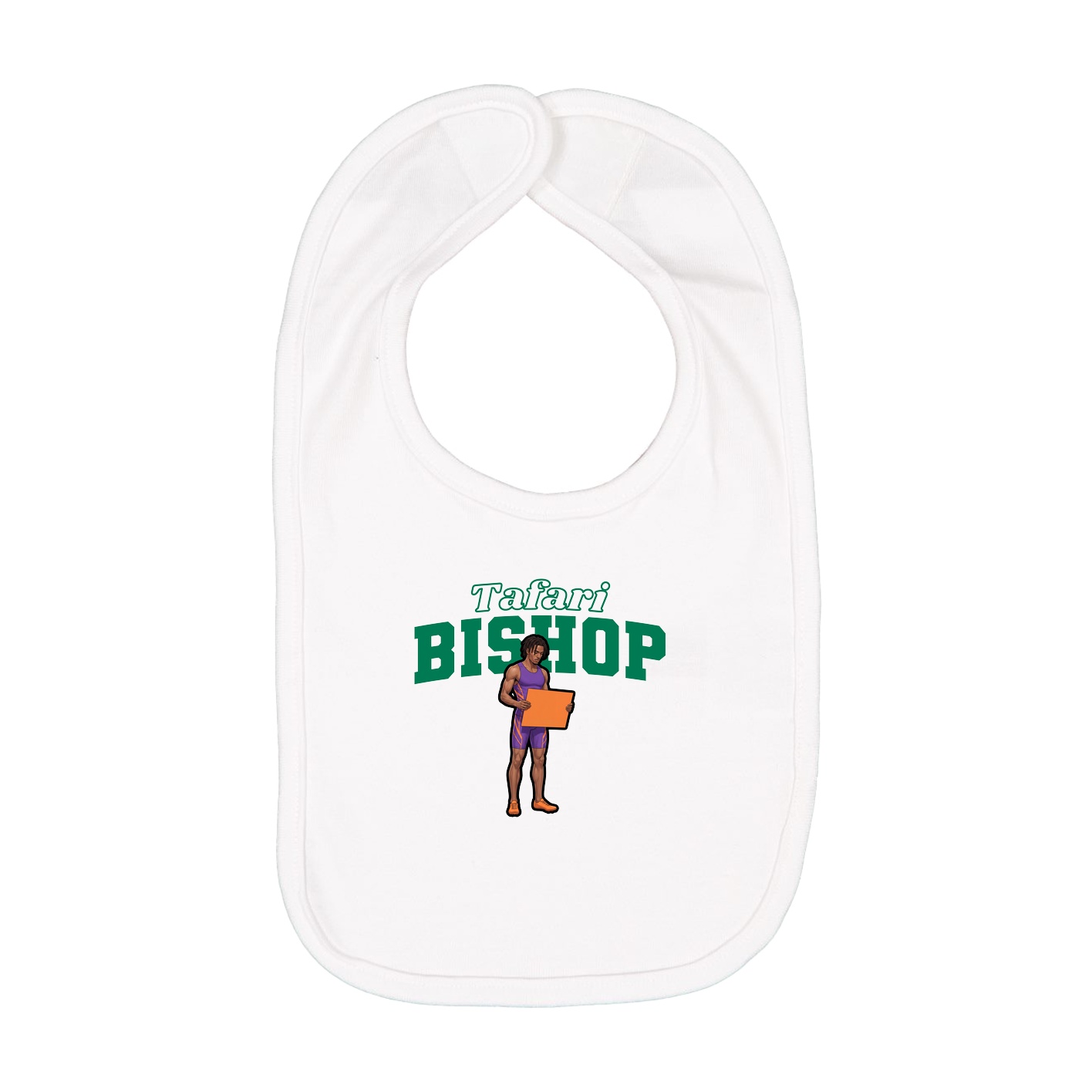 Infant Bib — Name Arch in White