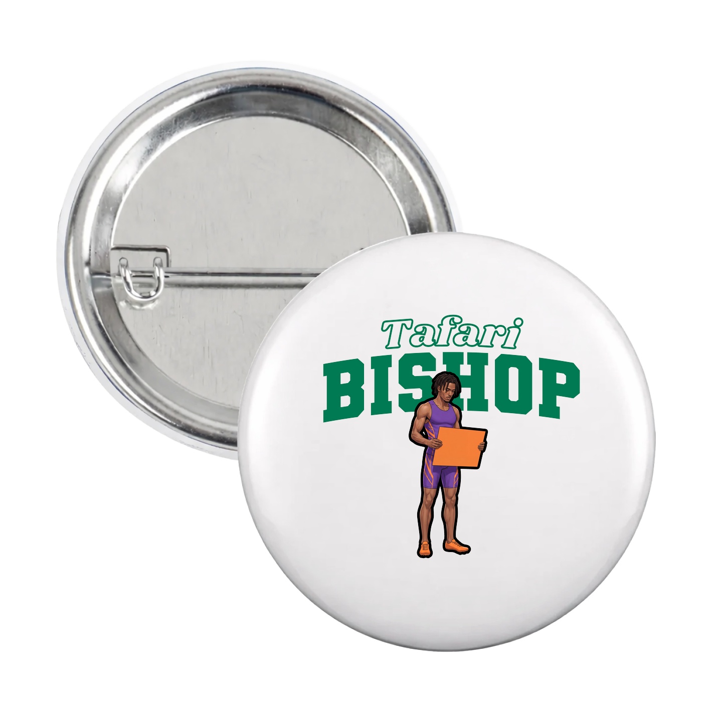 Game Day Button — Name Arch in White