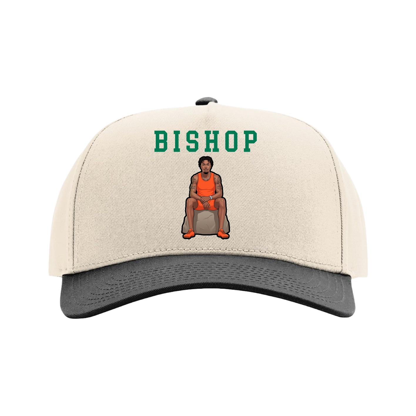 Full Fabric Five-Panel Champ Cap — Shirsey in Cream/Black