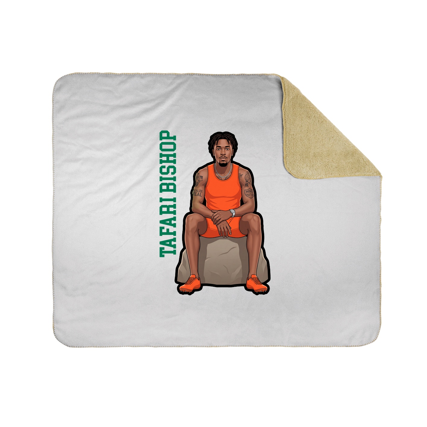 Throw Blanket — Name Vertical in White