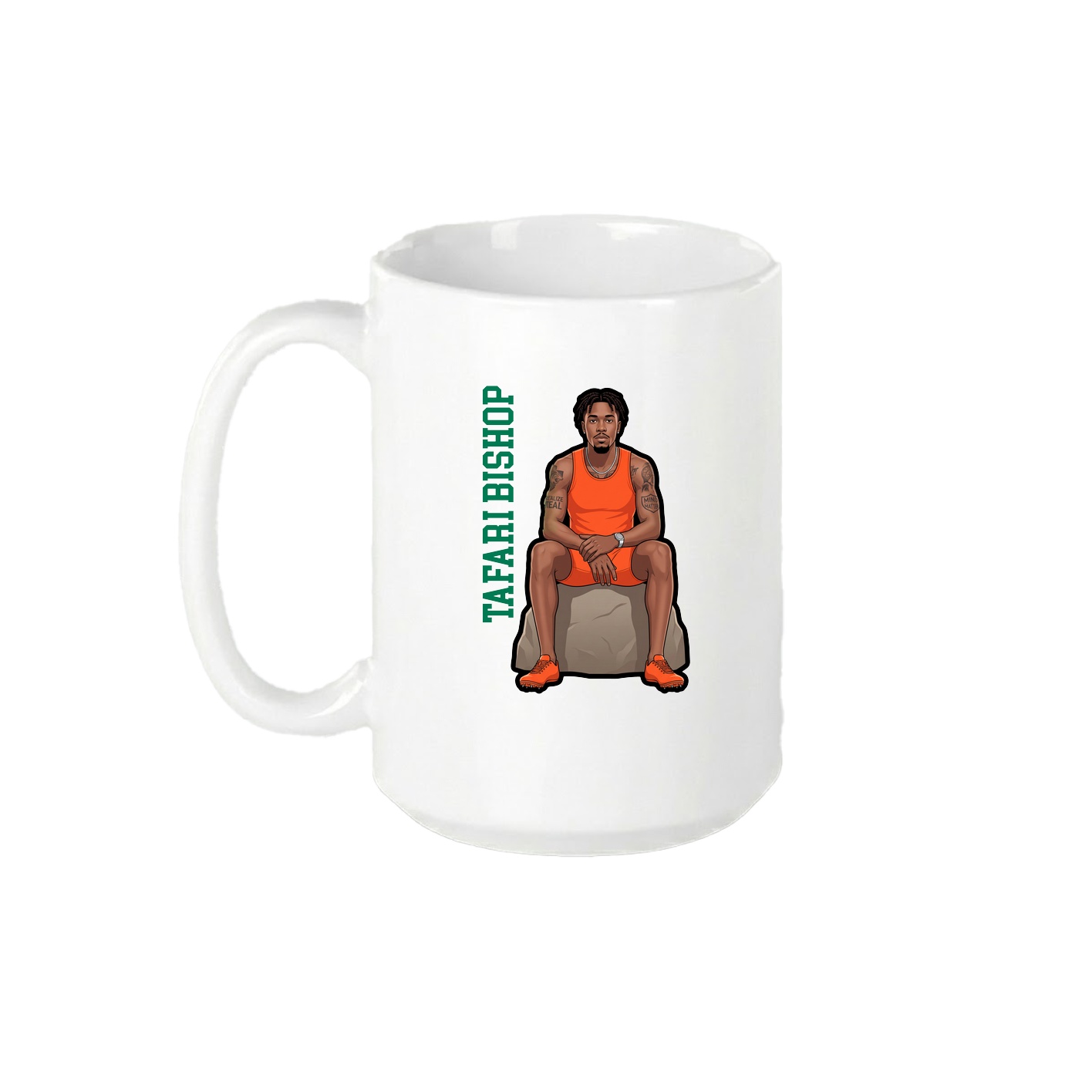 15oz Coffee Mug — Name Vertical in White