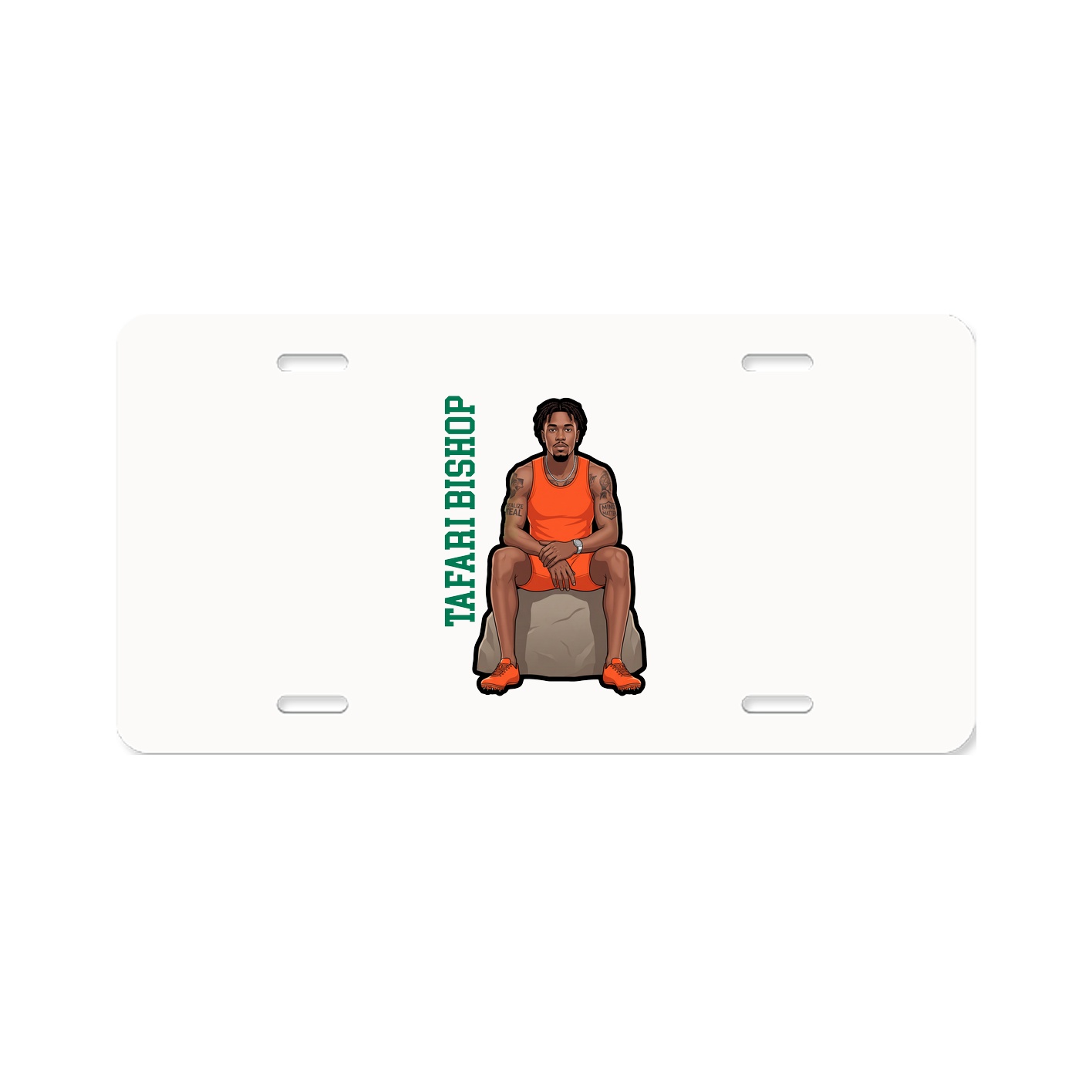 License Plate — Name Vertical in Classic