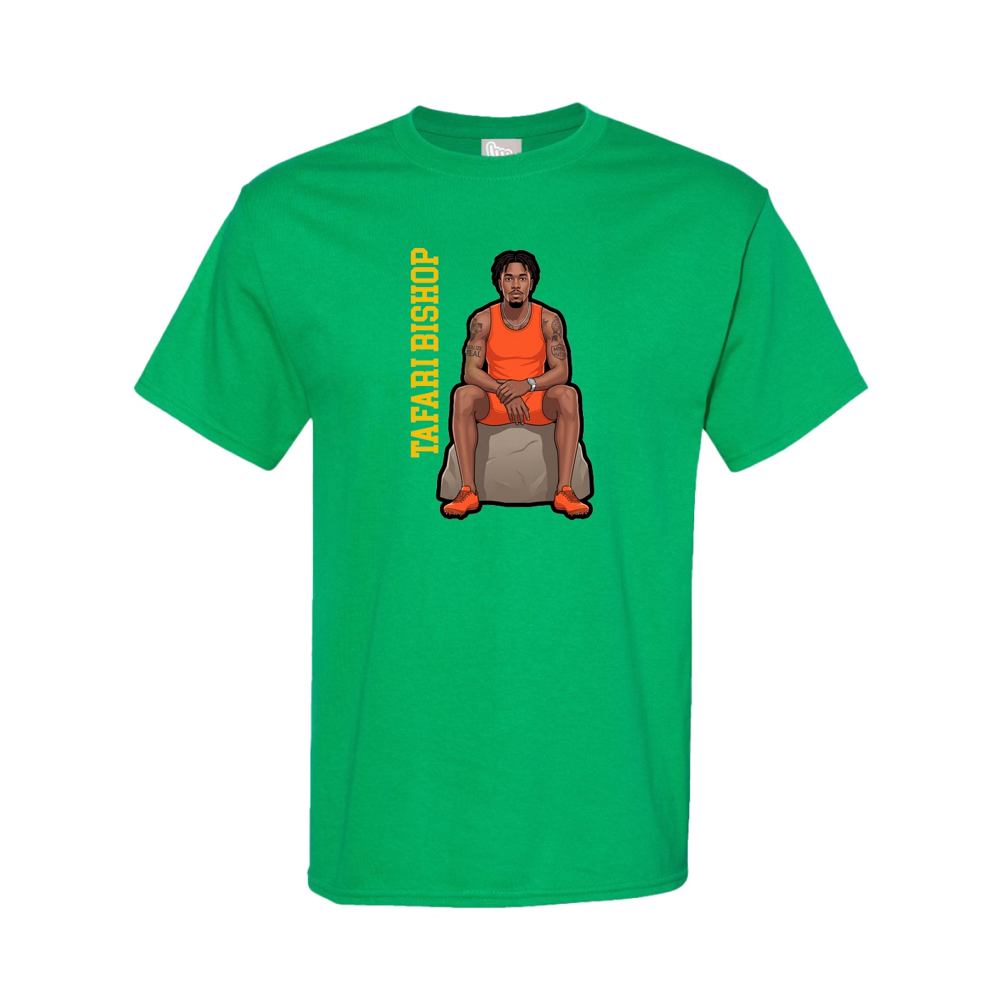 Tee — Name Vertical in Green