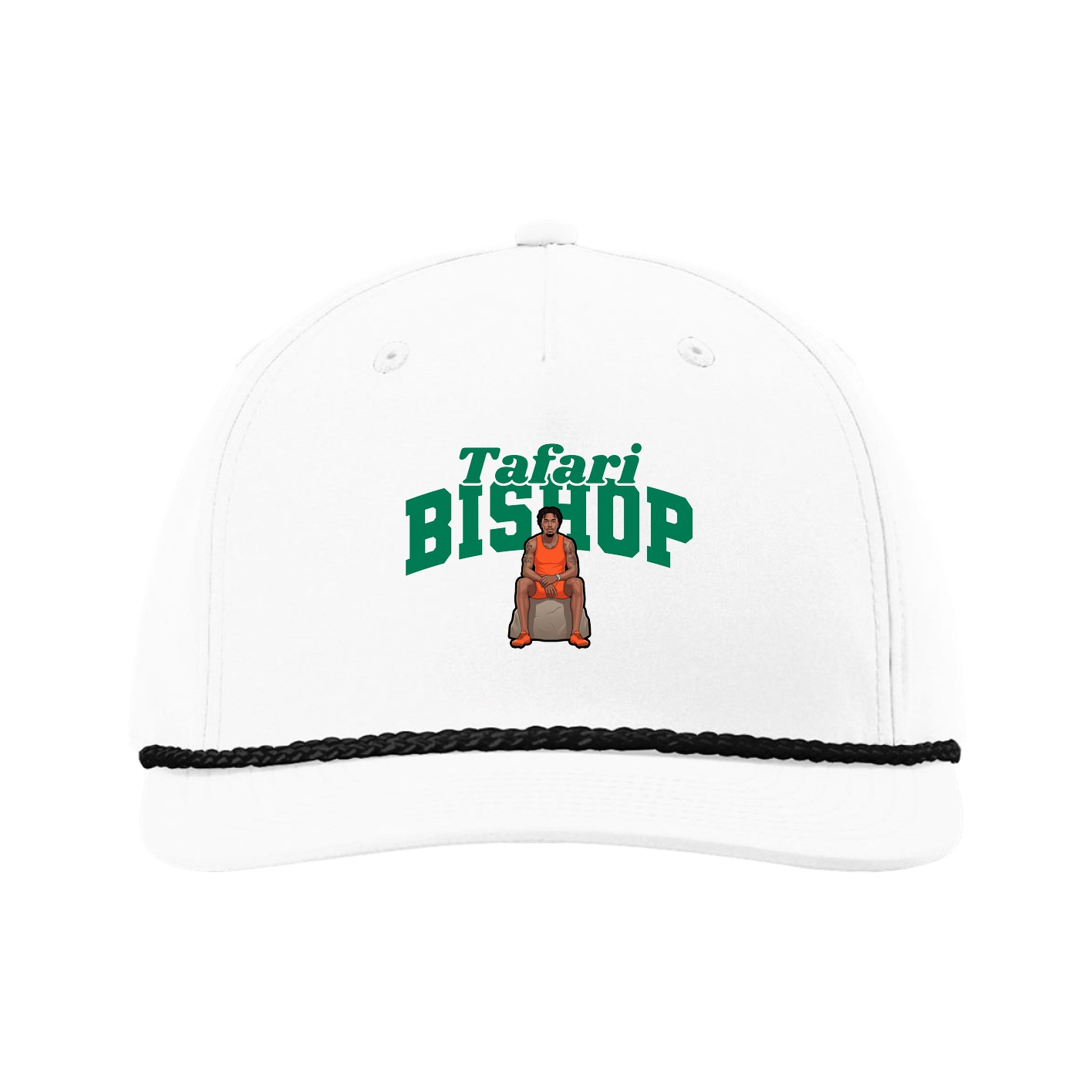 Five-Panel Classic Rope Cap — Signature Arch in White