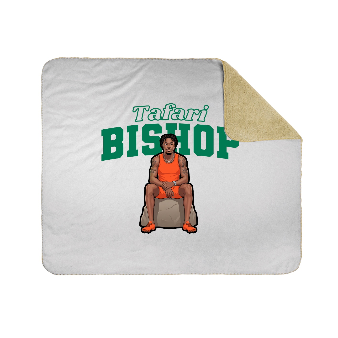 Throw Blanket — Name Arch in White