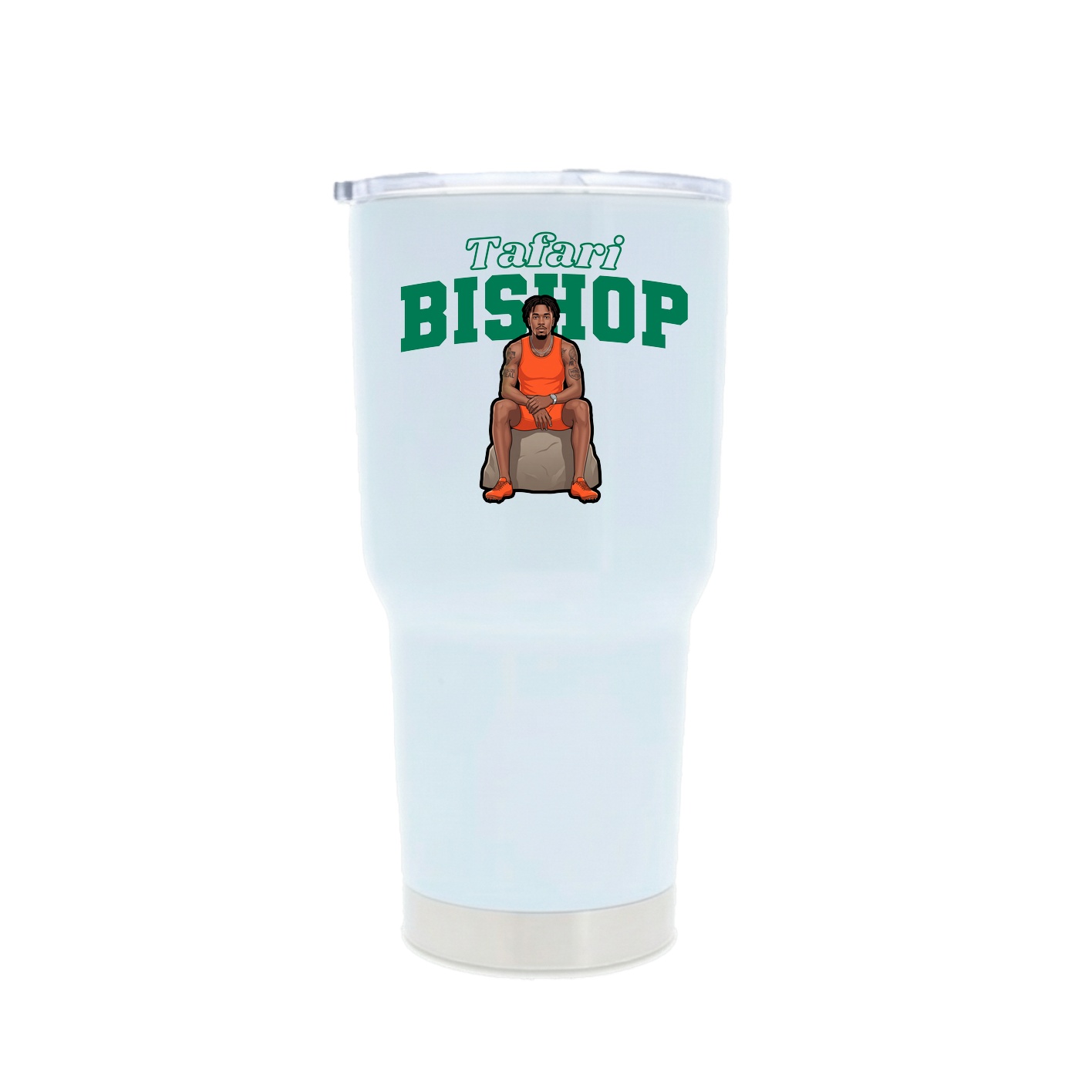 30oz Stainless Steel Tumbler — Name Arch in White