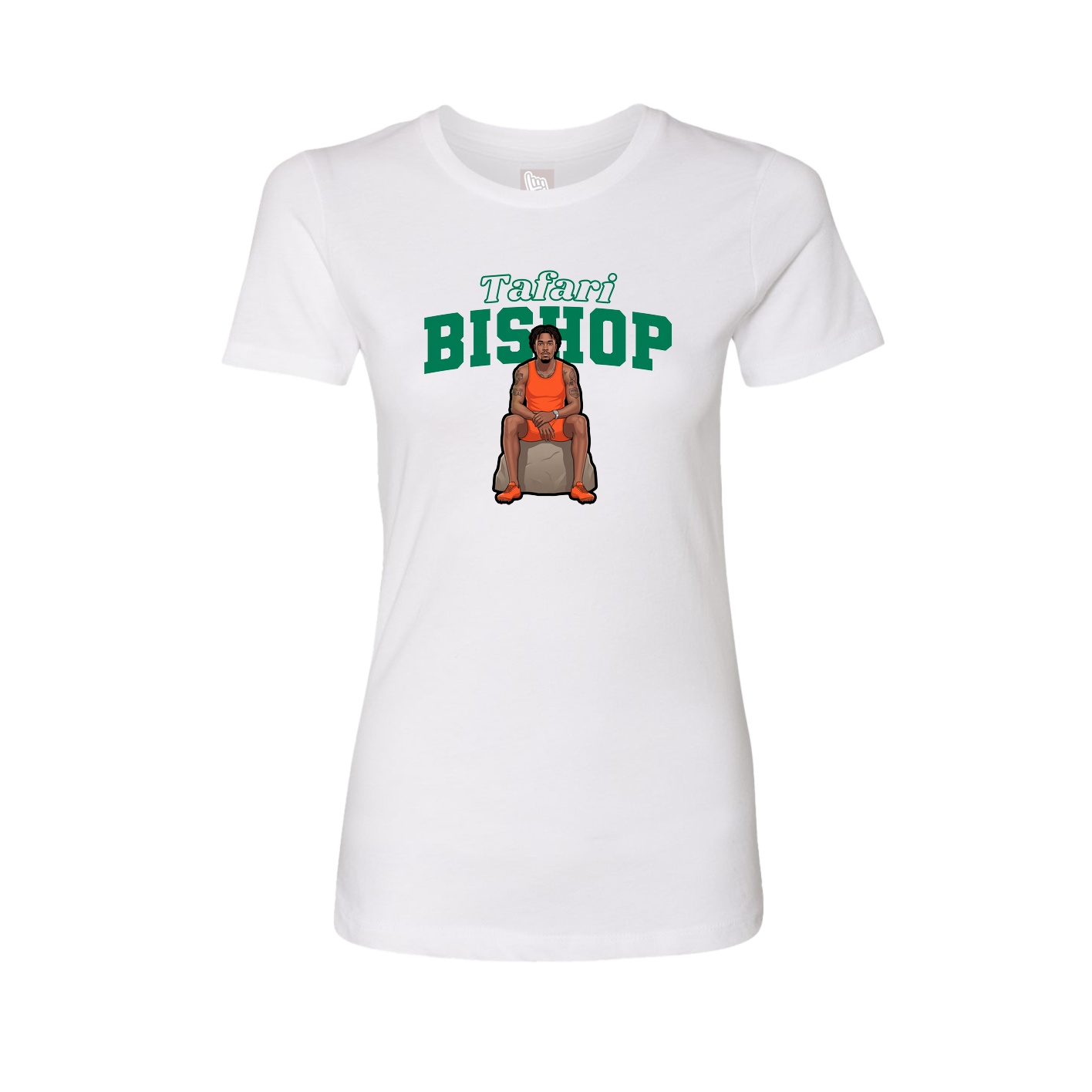 Womens Tee — Name Arch in White