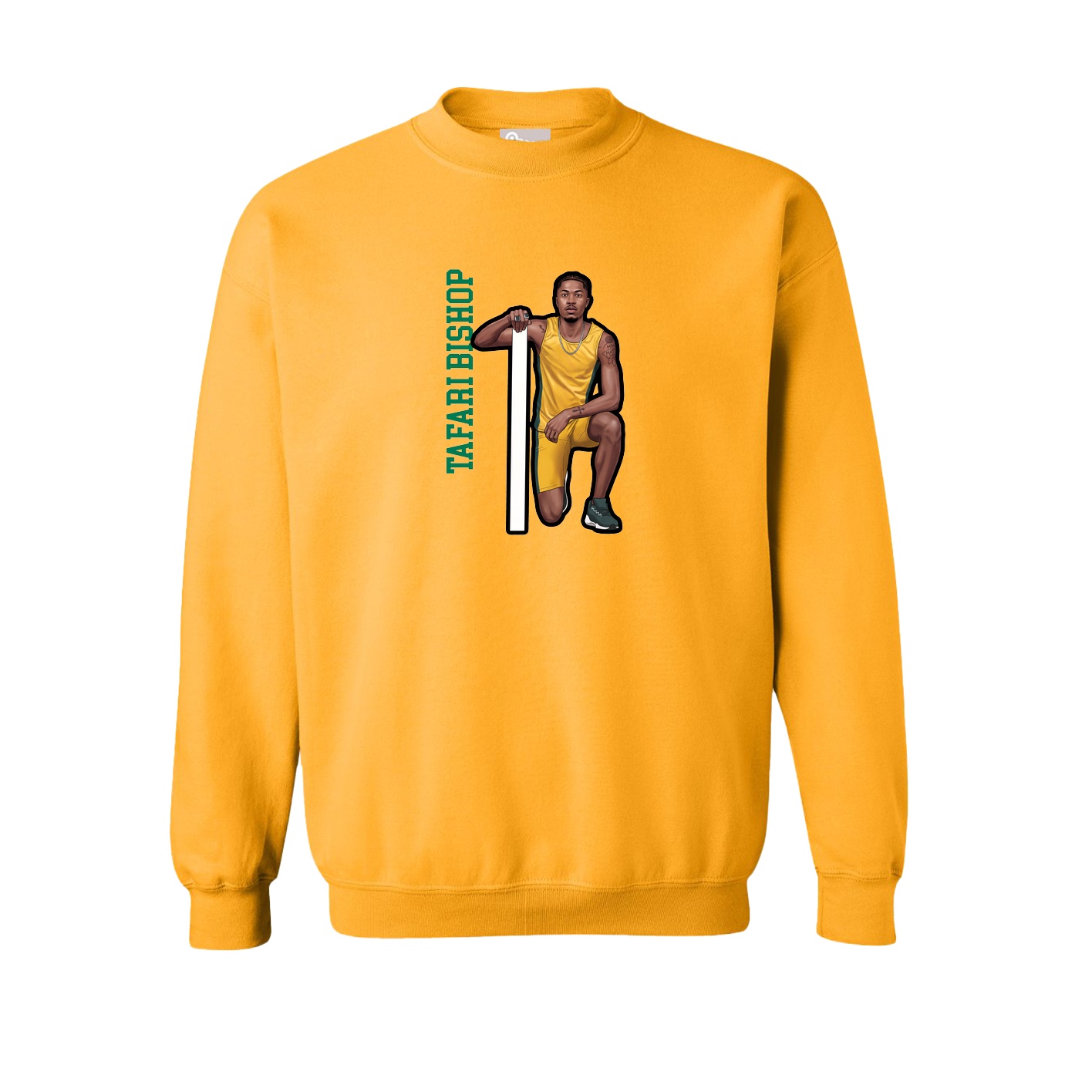 Fleece Crew — Name Vertical in Gold