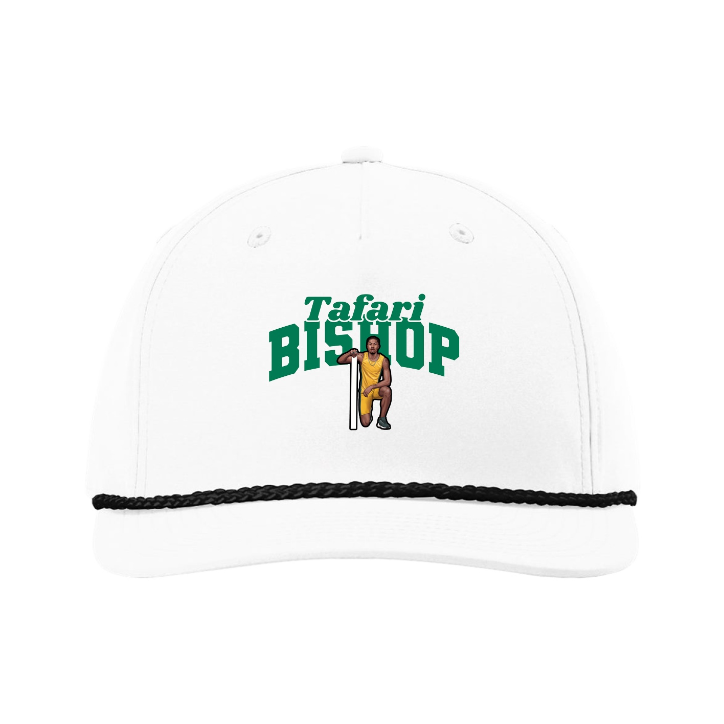 Five-Panel Classic Rope Cap — Signature Arch in White