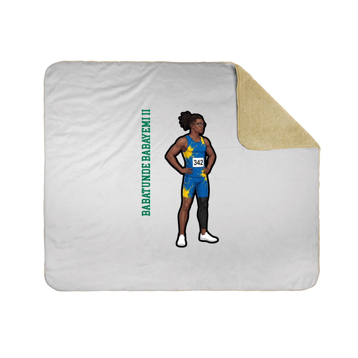 Throw Blanket — Name Vertical in White