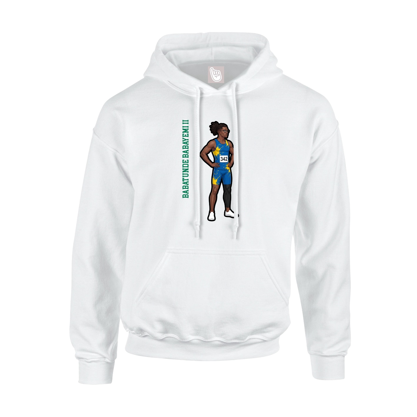 Hoodie — Name Vertical in White