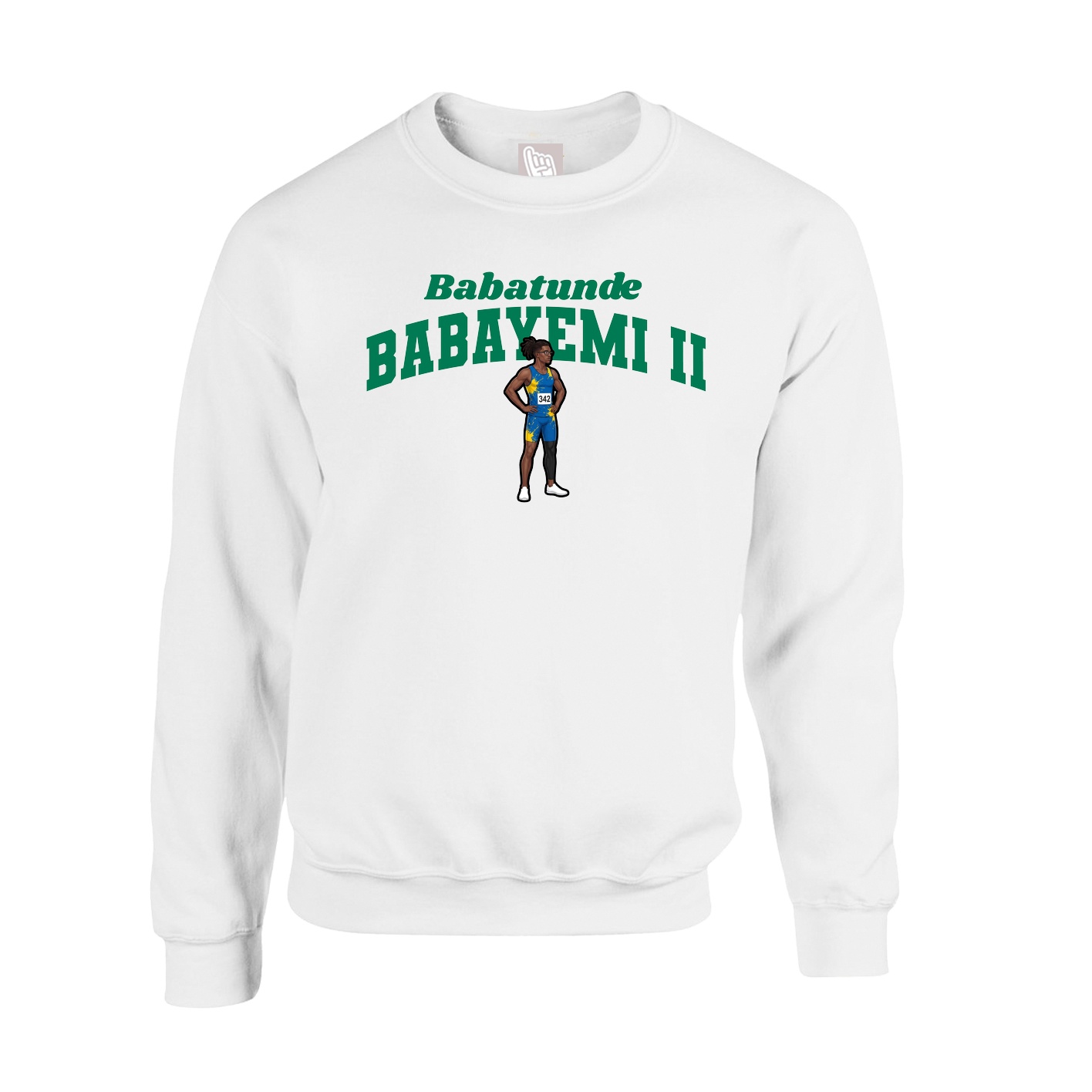 Fleece Crew — Signature Arch in White
