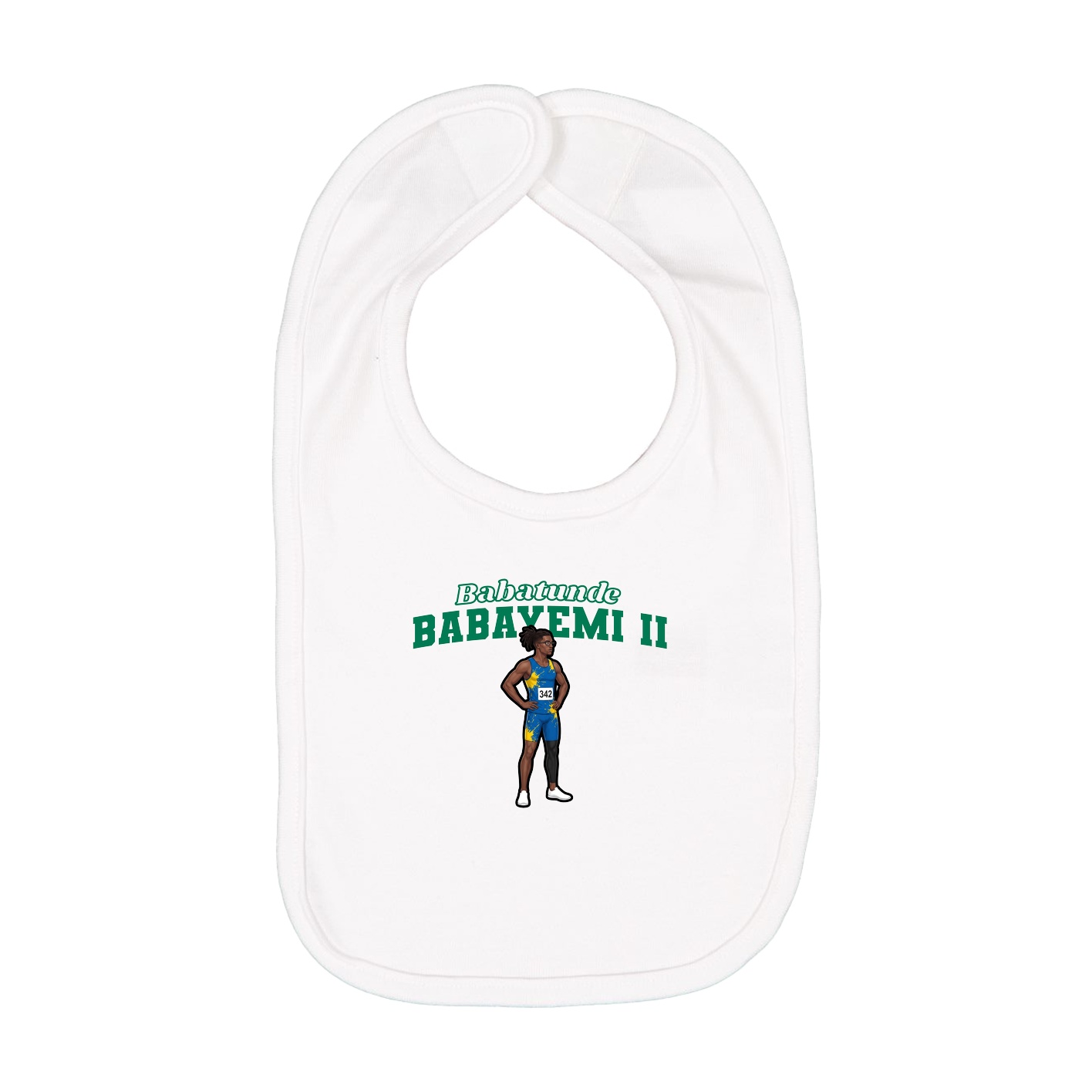 Infant Bib — Name Arch in White