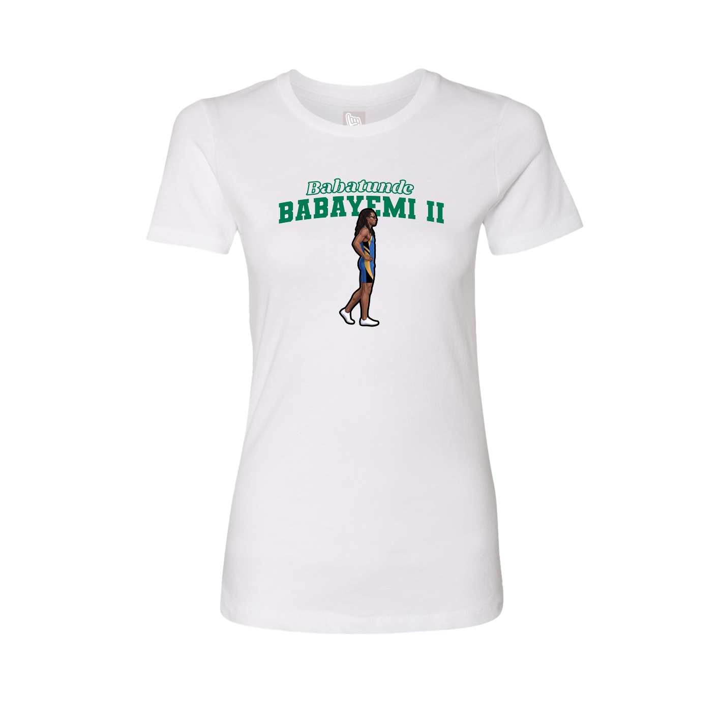Fitted Women's Tee — Name Arch in White