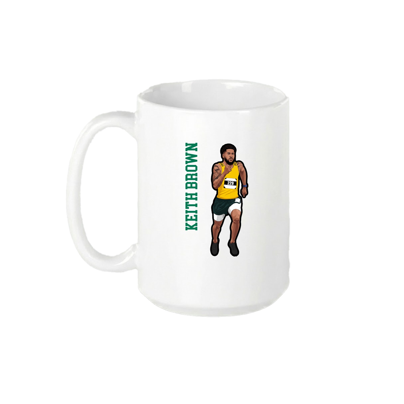 15oz Coffee Mug — Name Vertical in White