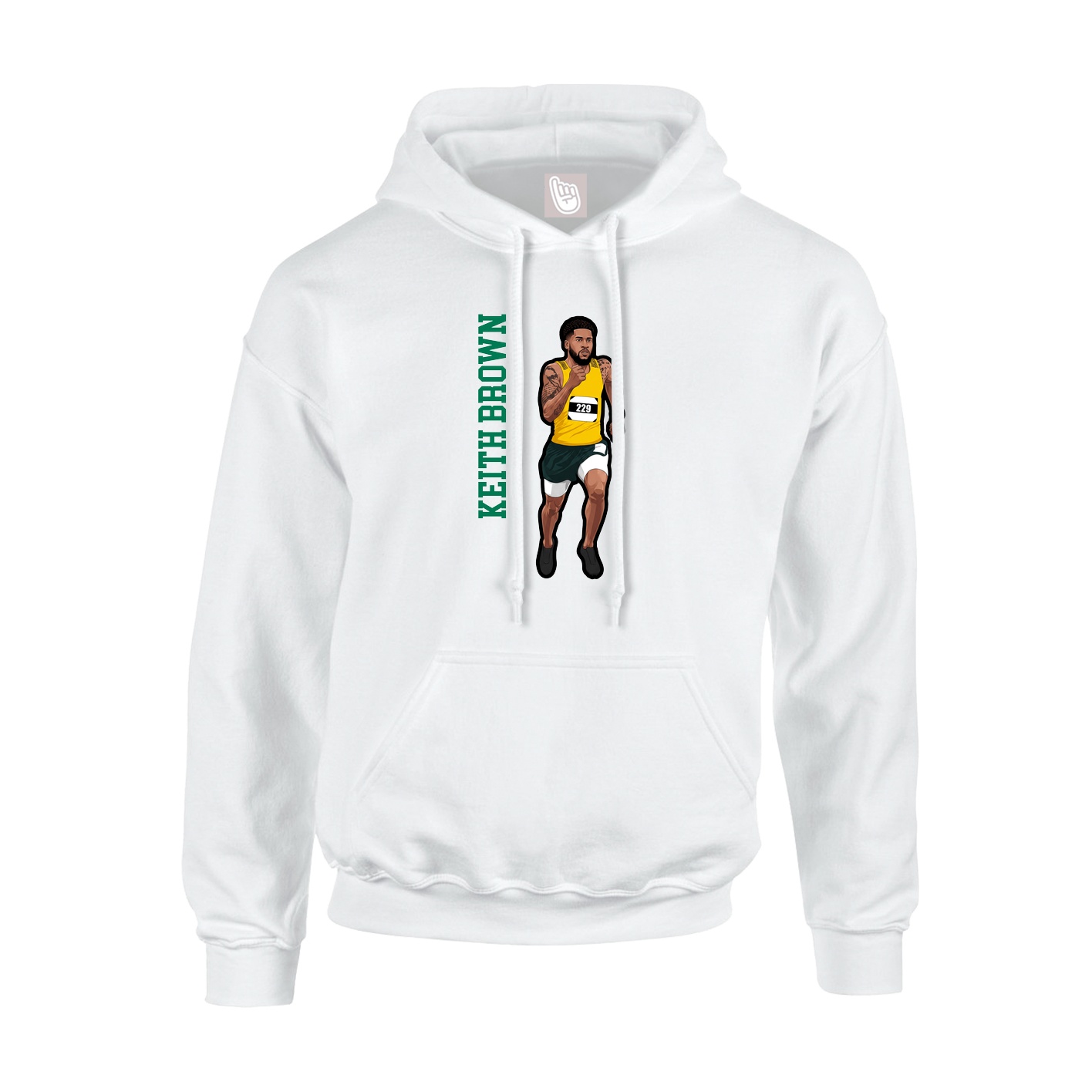 Hoodie — Name Vertical in White