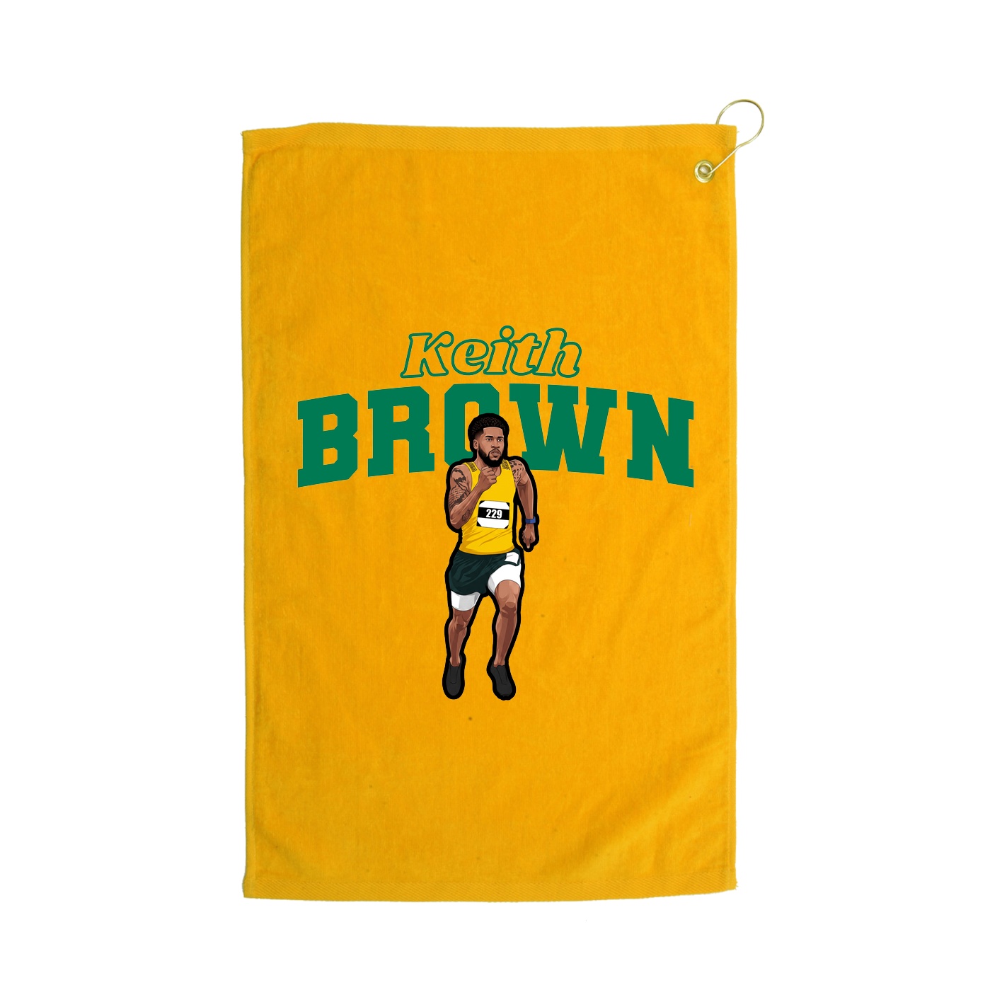 Golf Towel — Name Arch in Gold