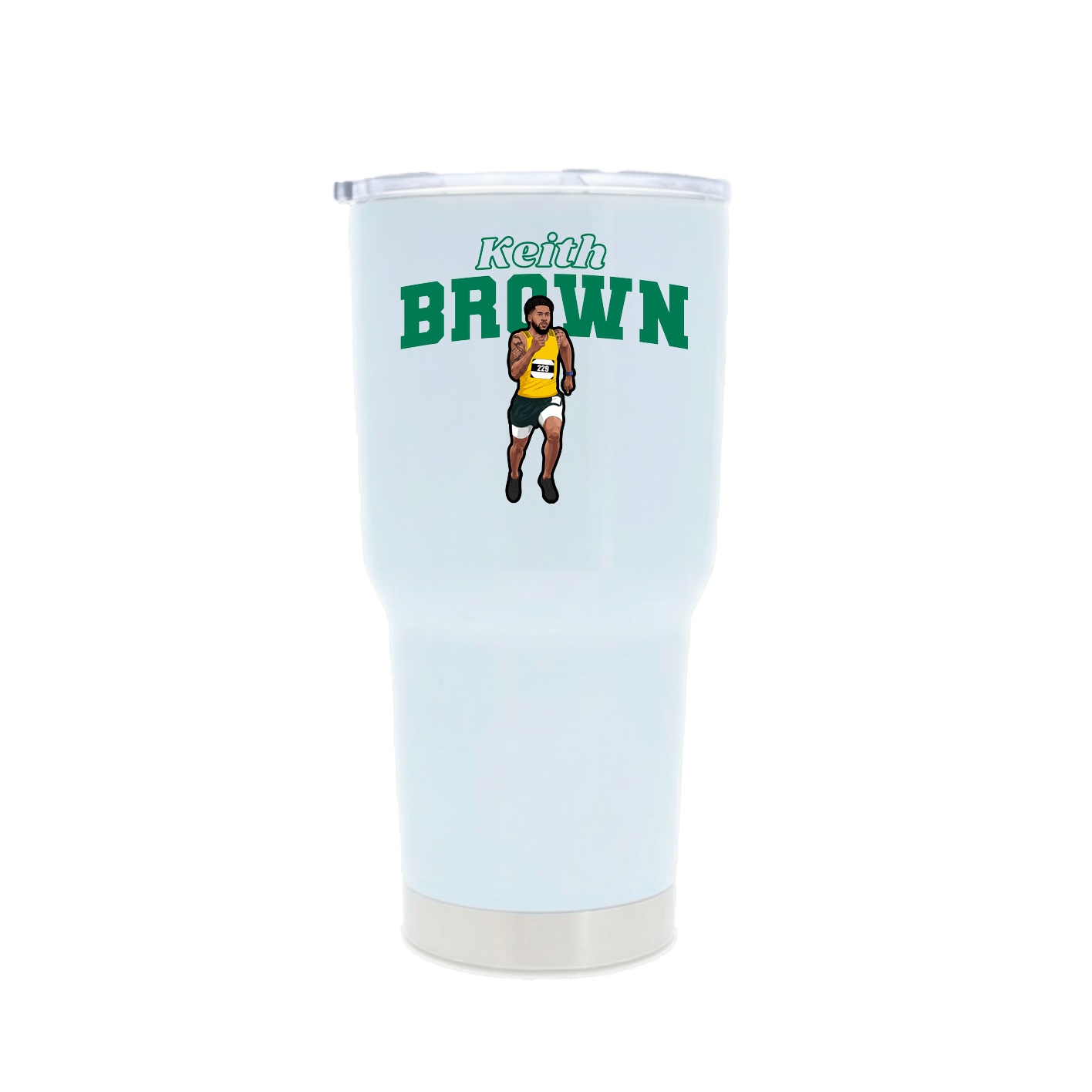 30oz Stainless Steel Tumbler — Name Arch in White