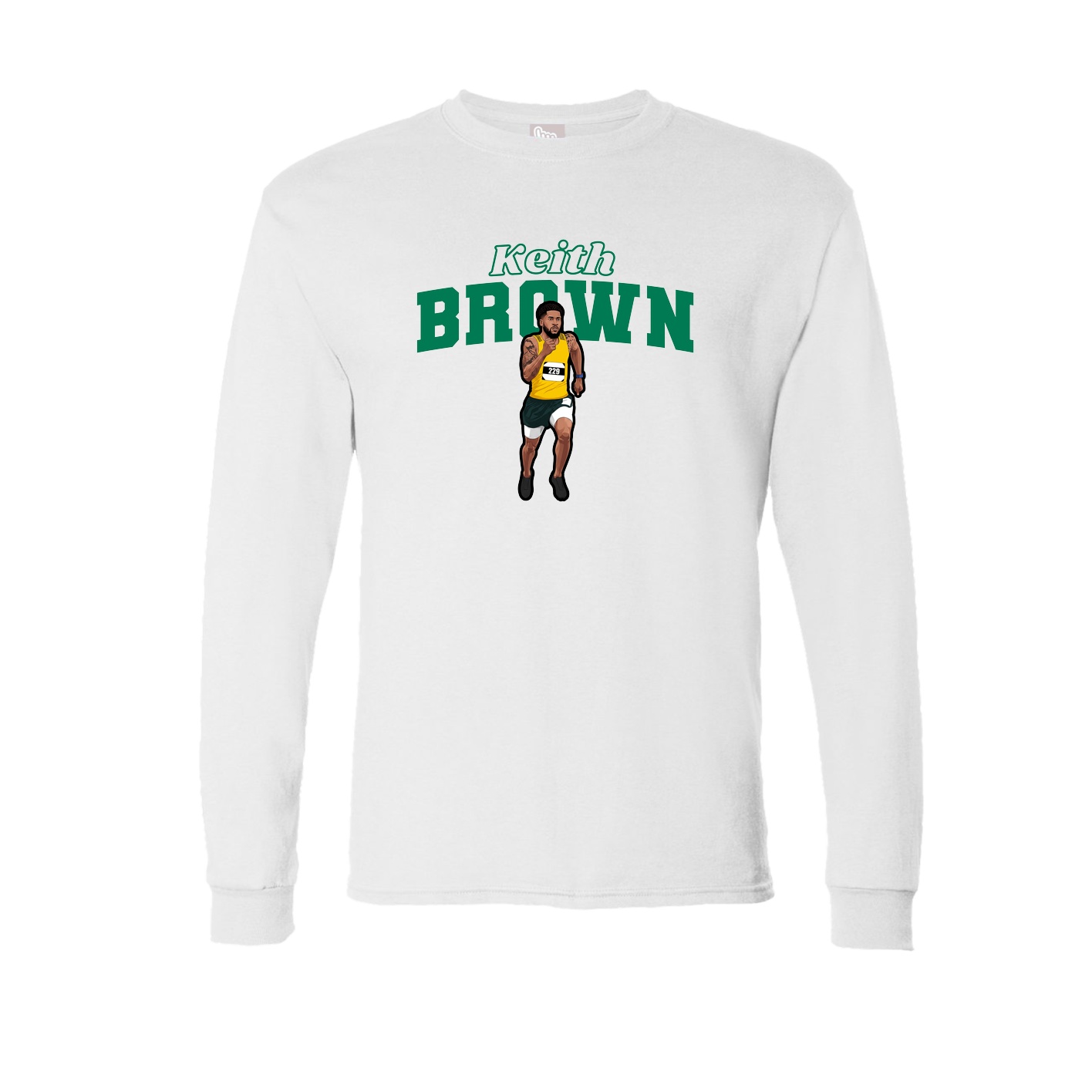 Long Sleeve Tee — Name Arch in White
