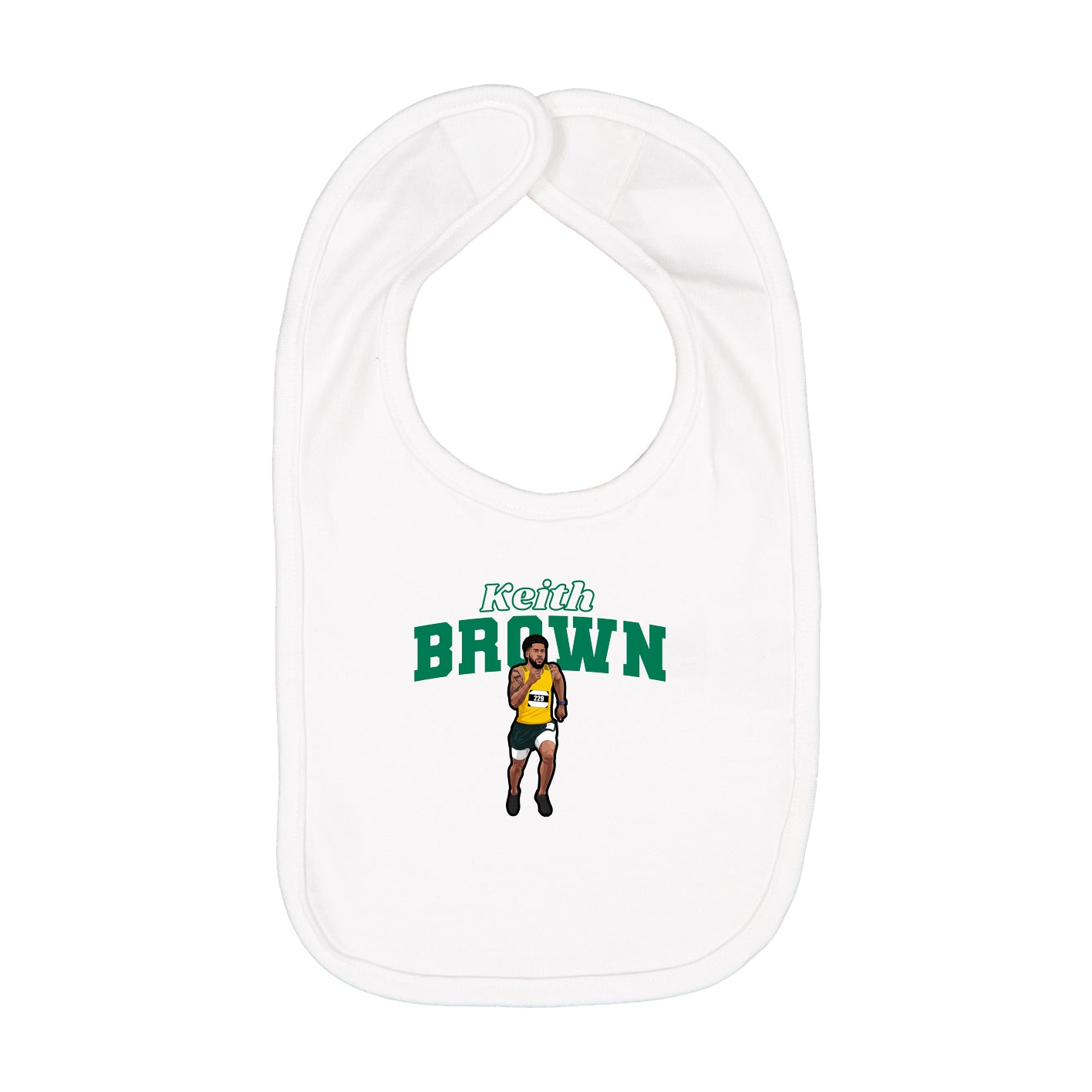 Infant Bib — Name Arch in White