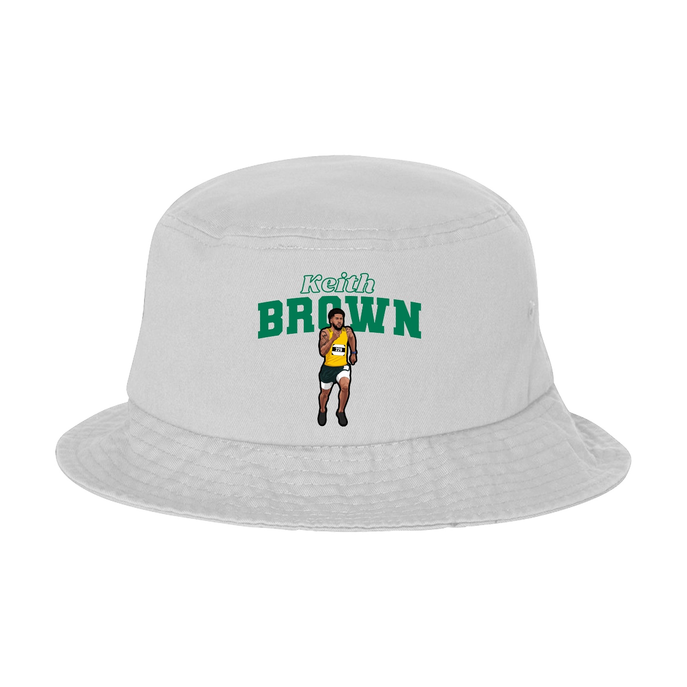 Bucket Cap — Name Arch in White