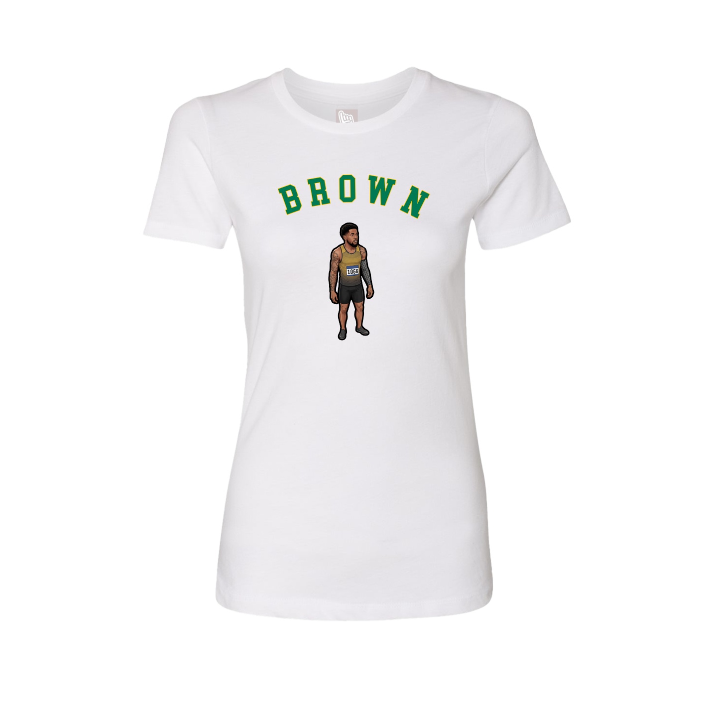 Fitted Women's Tee — Shirsey Arch in White