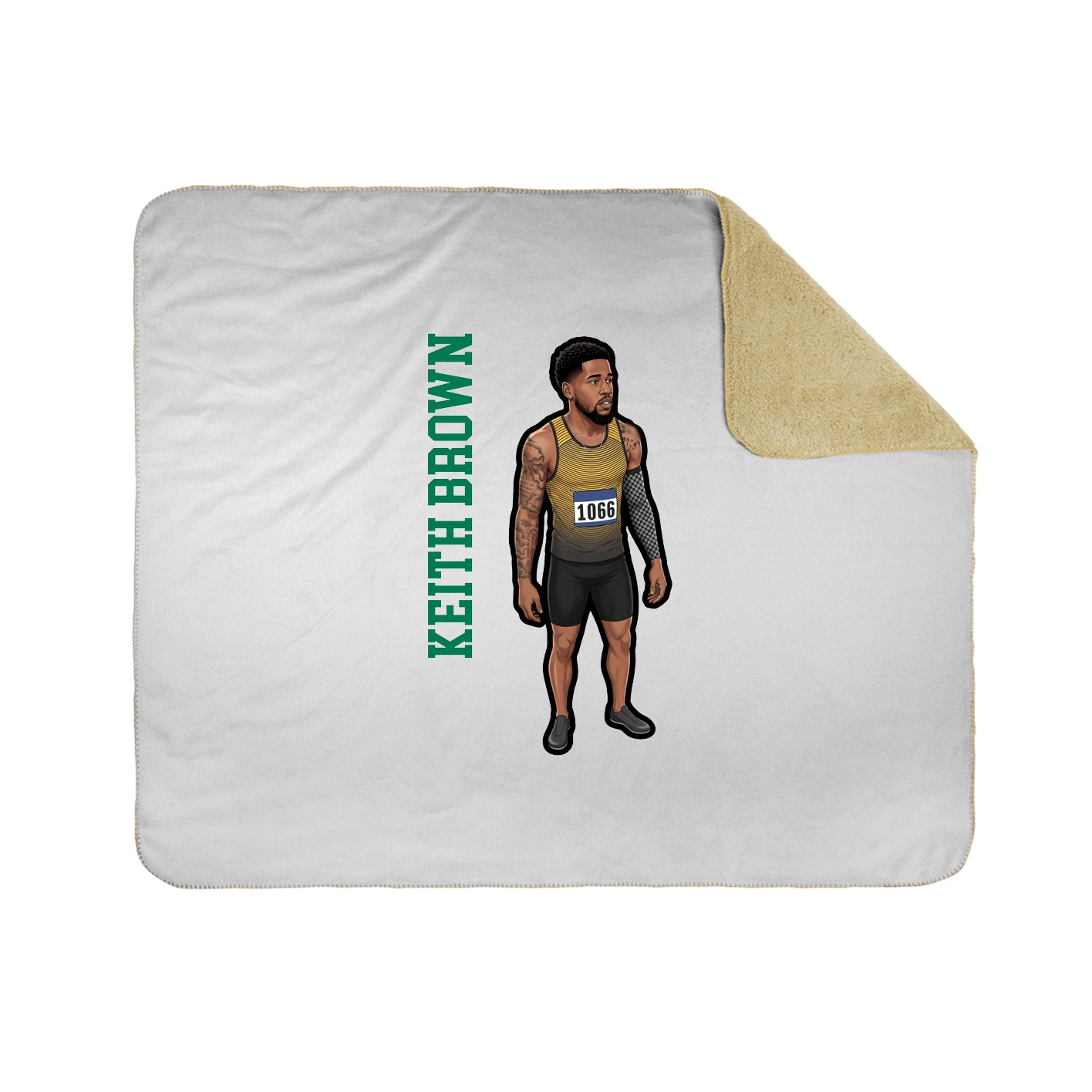 Throw Blanket — Name Vertical in White